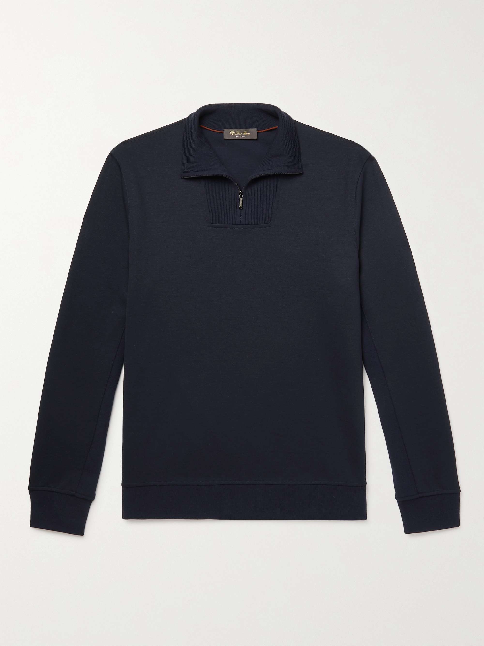 Virgin Wool-Blend Half-Zip Sweater hero visual