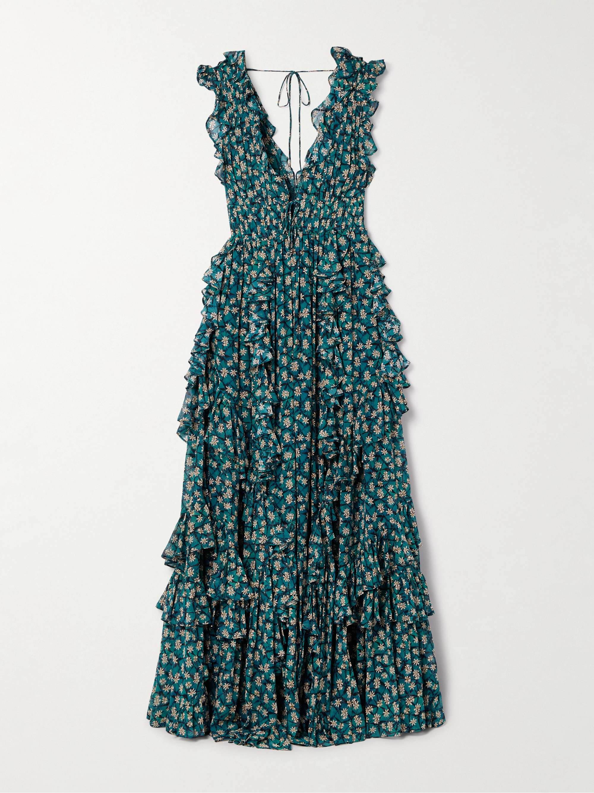Florella ruffled floral-print silk-chiffon gown hero visual