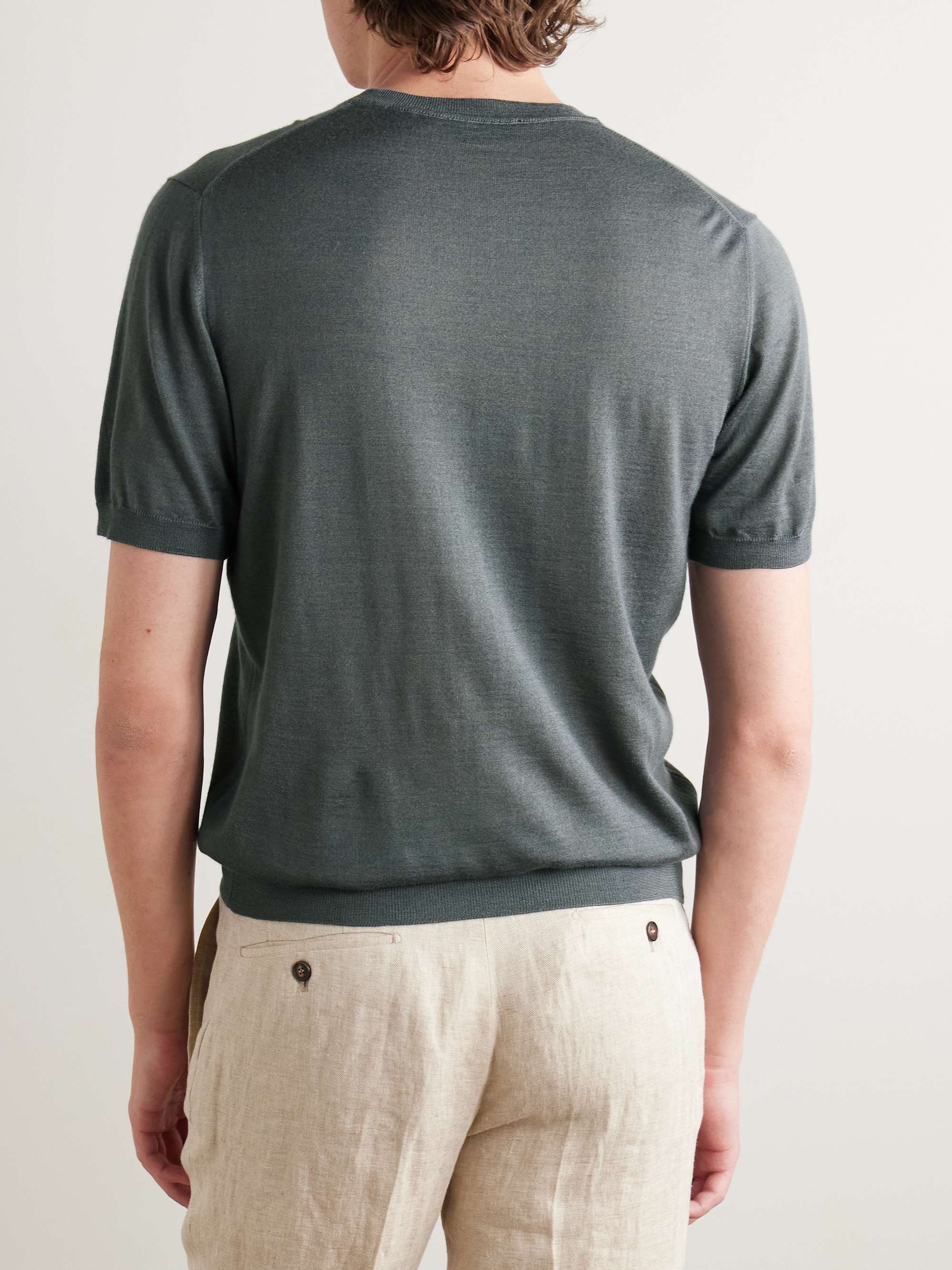 Zanone Slim-Fit Cashmere and Silk-Blend T-Shirt view