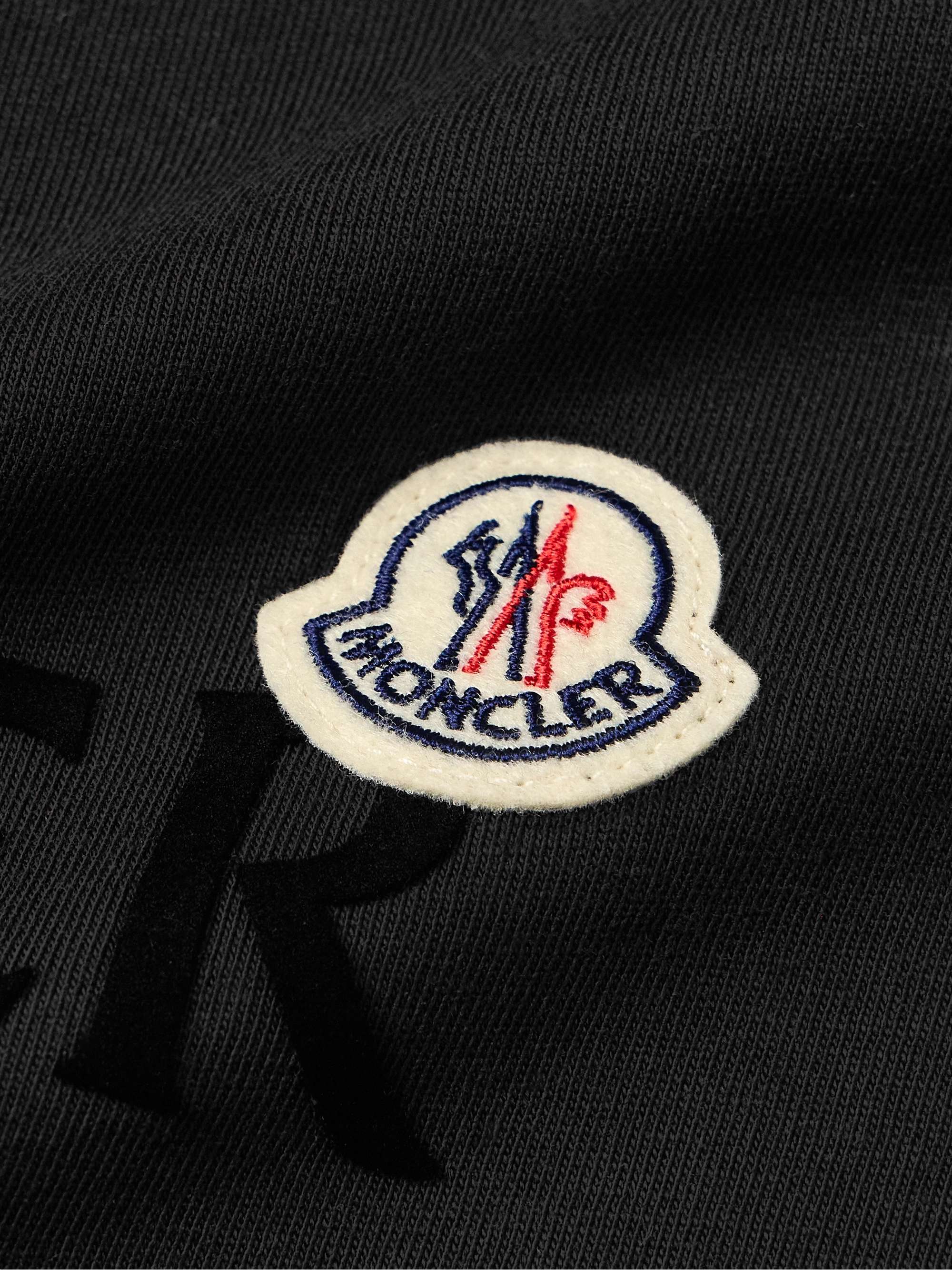 Slim-Fit Logo-Flocked Appliquéd Cotton-Jersey T-Shirt view