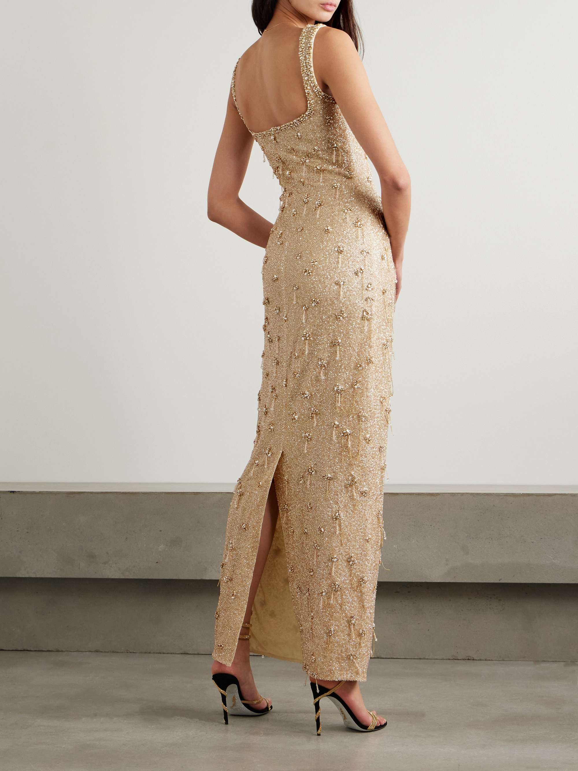 Athena embellished beaded tulle gown view