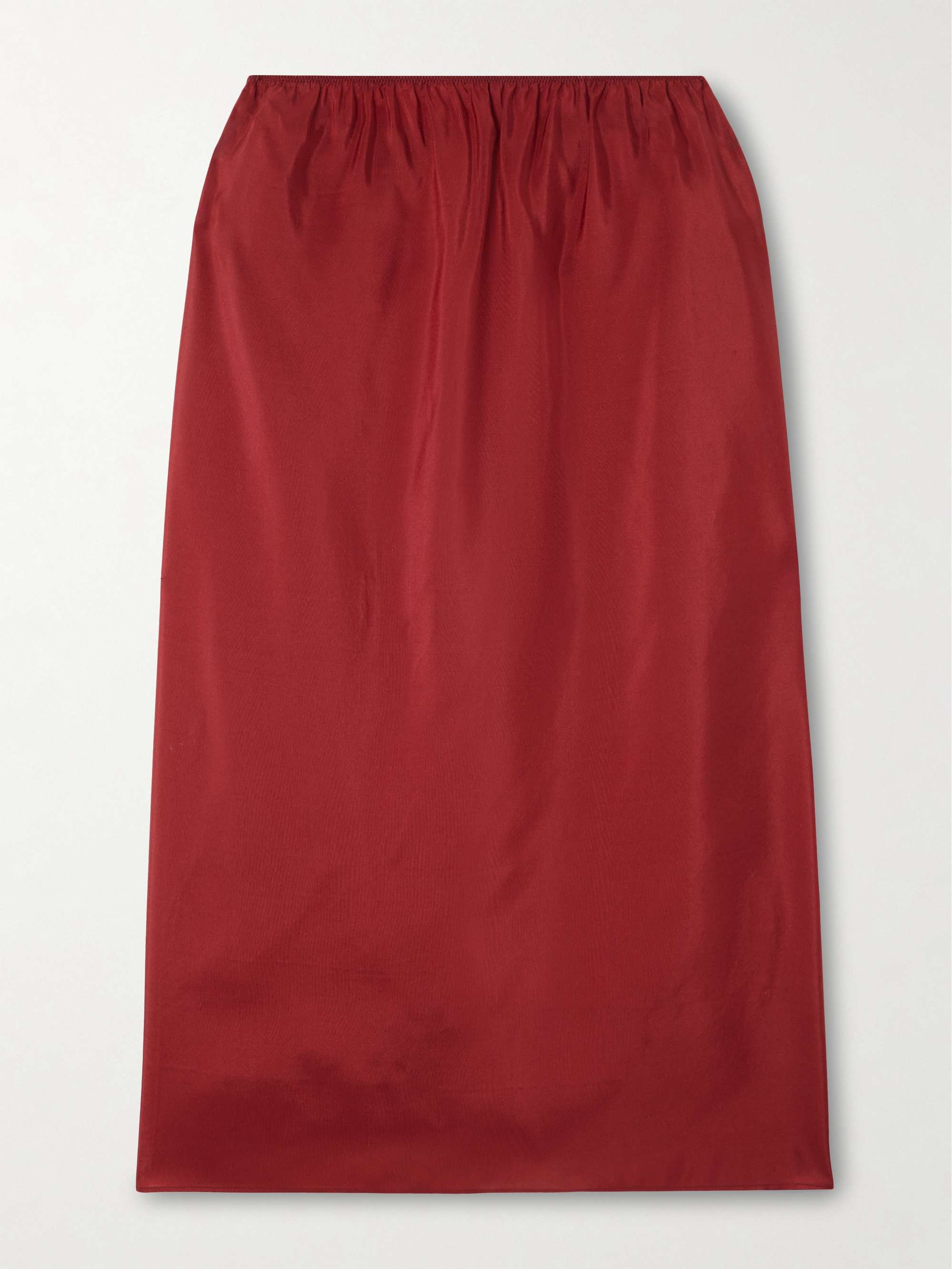 Silk-satin midi skirt hero visual