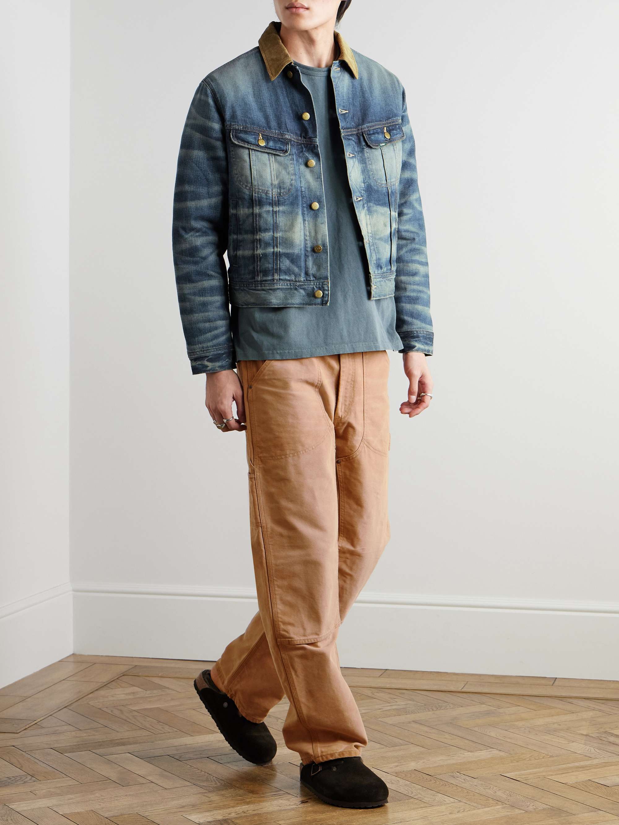 Polo Country Straight-Leg Distressed Cotton-Canvas Carpenter Trousers view