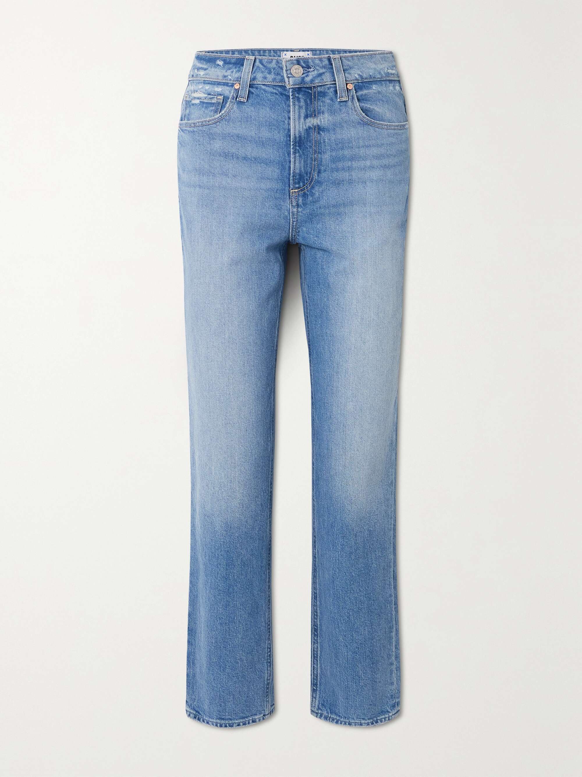 + NET SUSTAIN Noella distressed high-rise straight-leg organic jeans hero visual