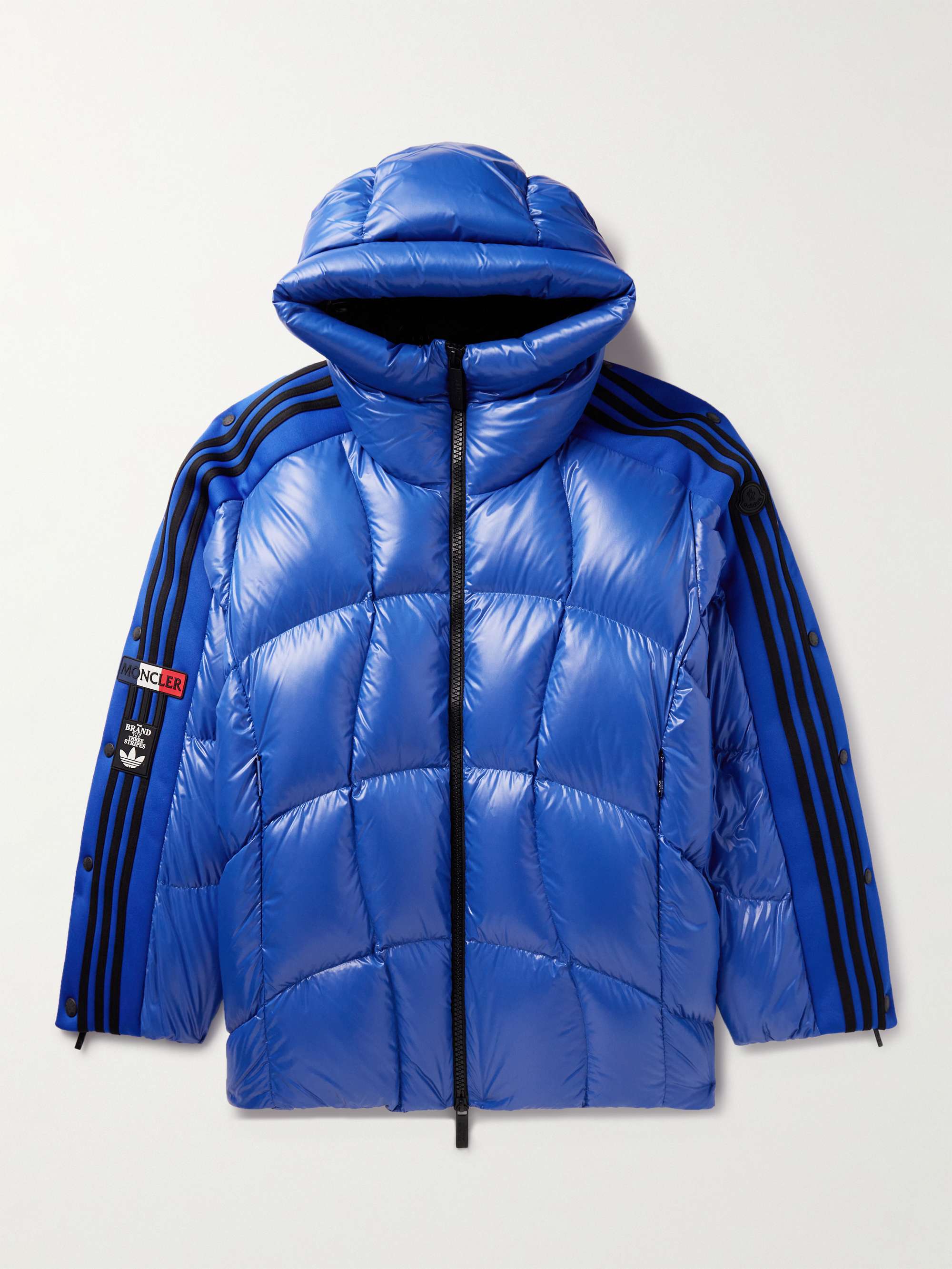 + adidas Originals Beiser Tech Jersey-Trimmed Quilted Glossed-Shell Hooded Down Jacket hero visual