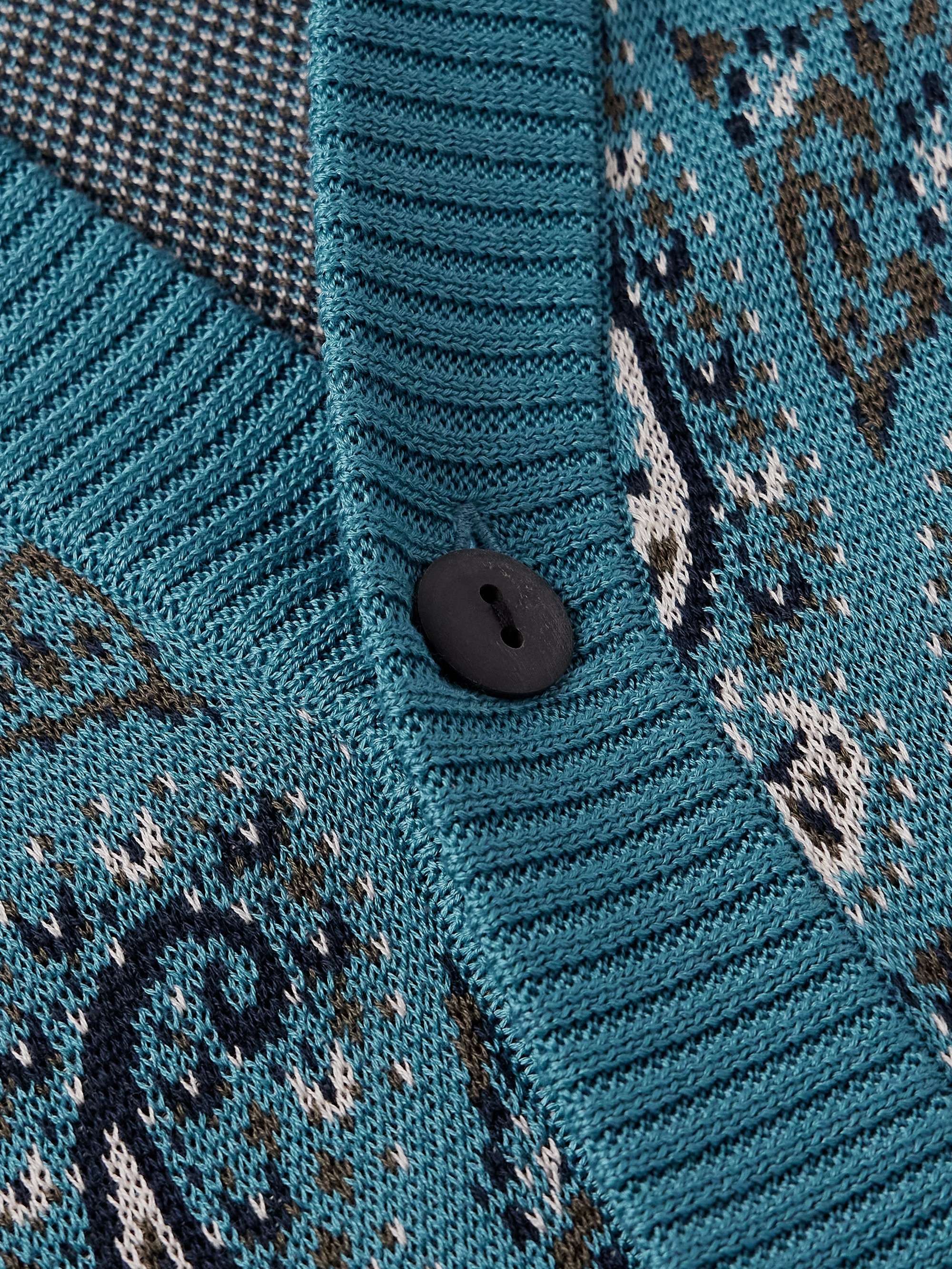 Kabir Paisley-Jacquard Mercerised Pima Cotton Cardigan view