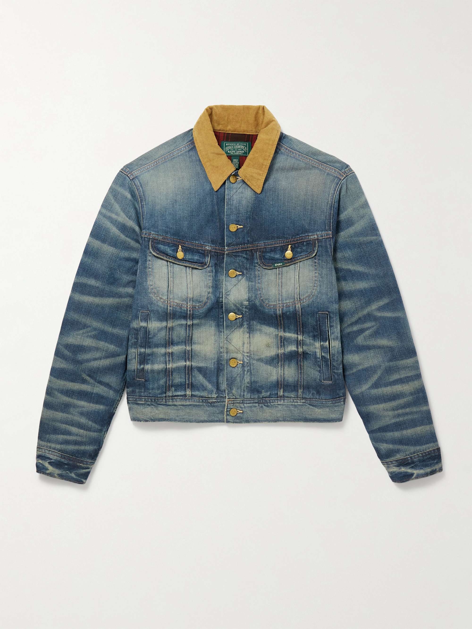 Polo Country Corduroy-Trimmed Denim Trucker Jacket hero visual