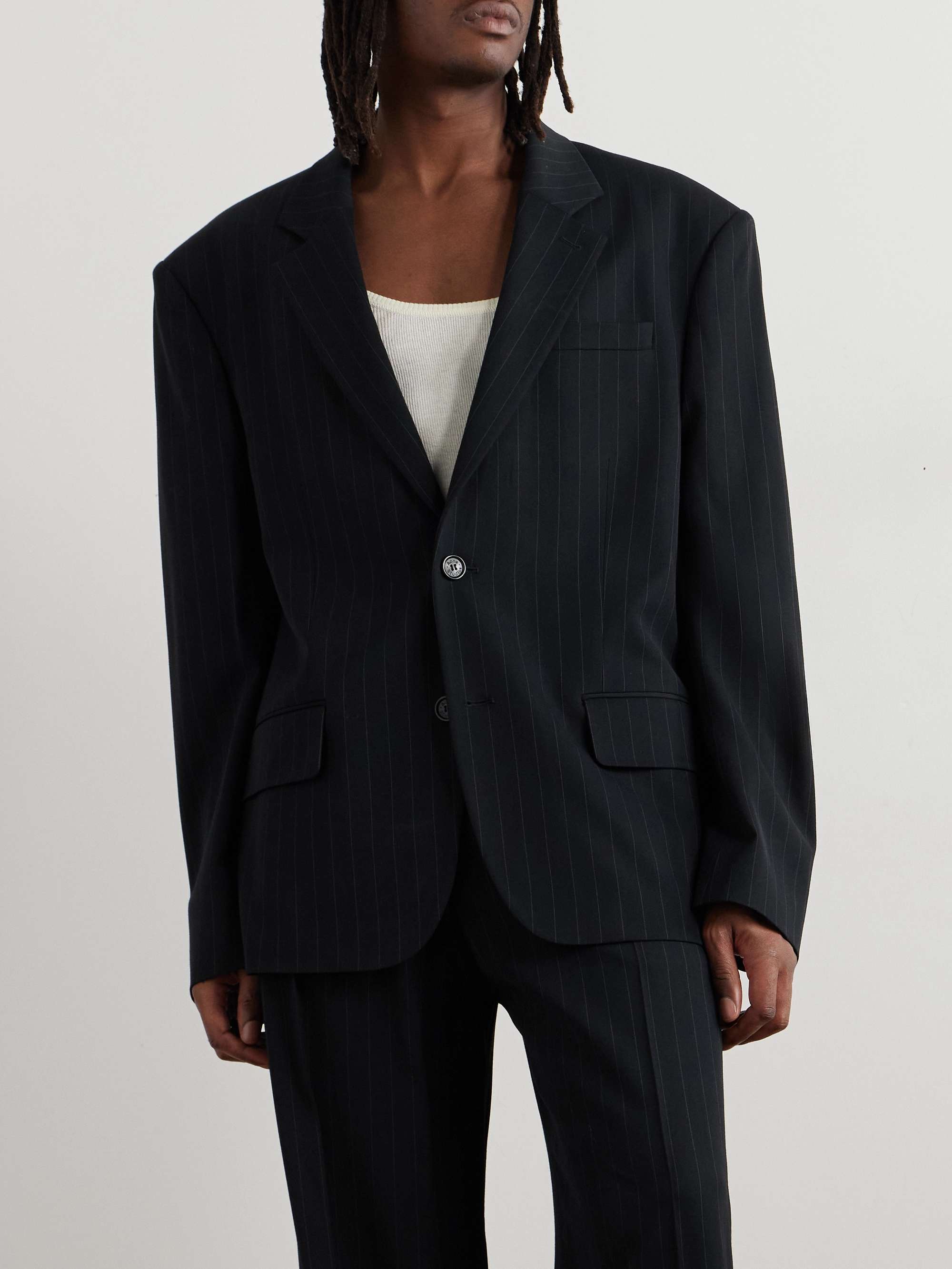Jotam Pinstriped Woven Blazer view