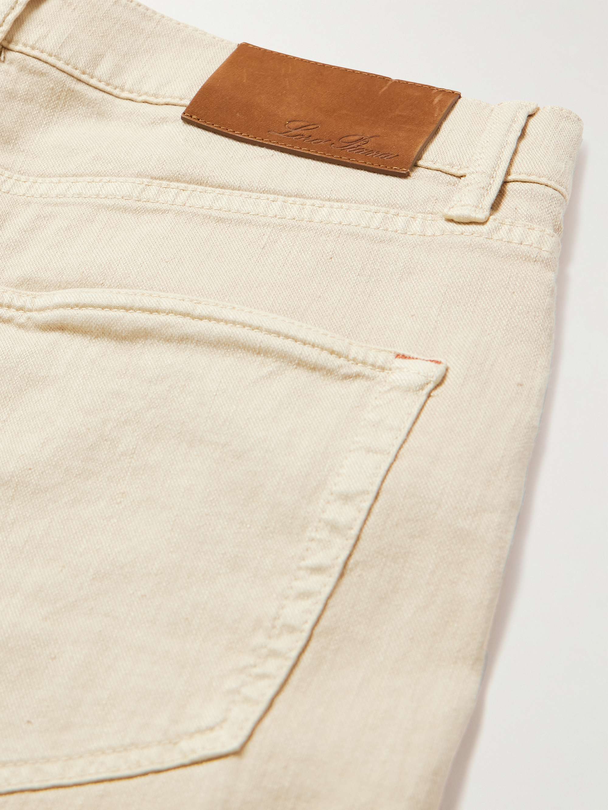 Slim-Fit Straight-Leg Cotton and Linen-Blend Trousers view