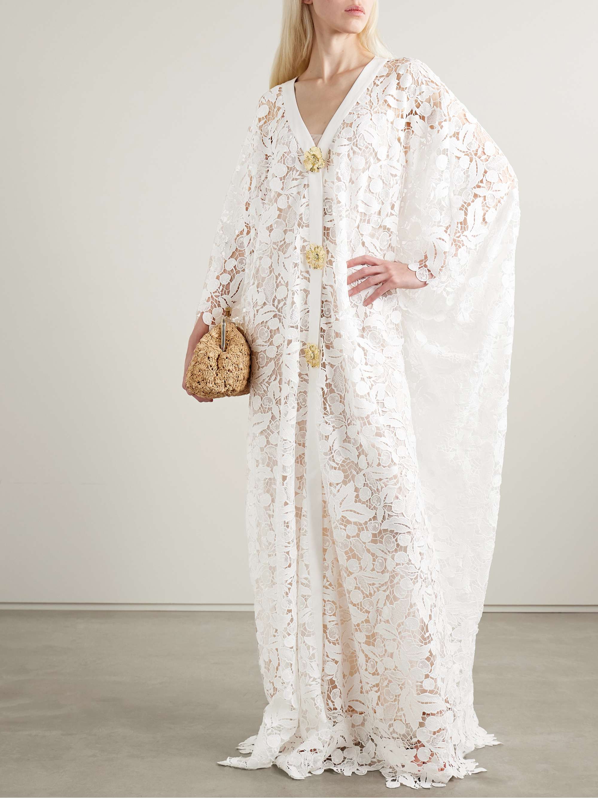Embellished guipure lace gown view