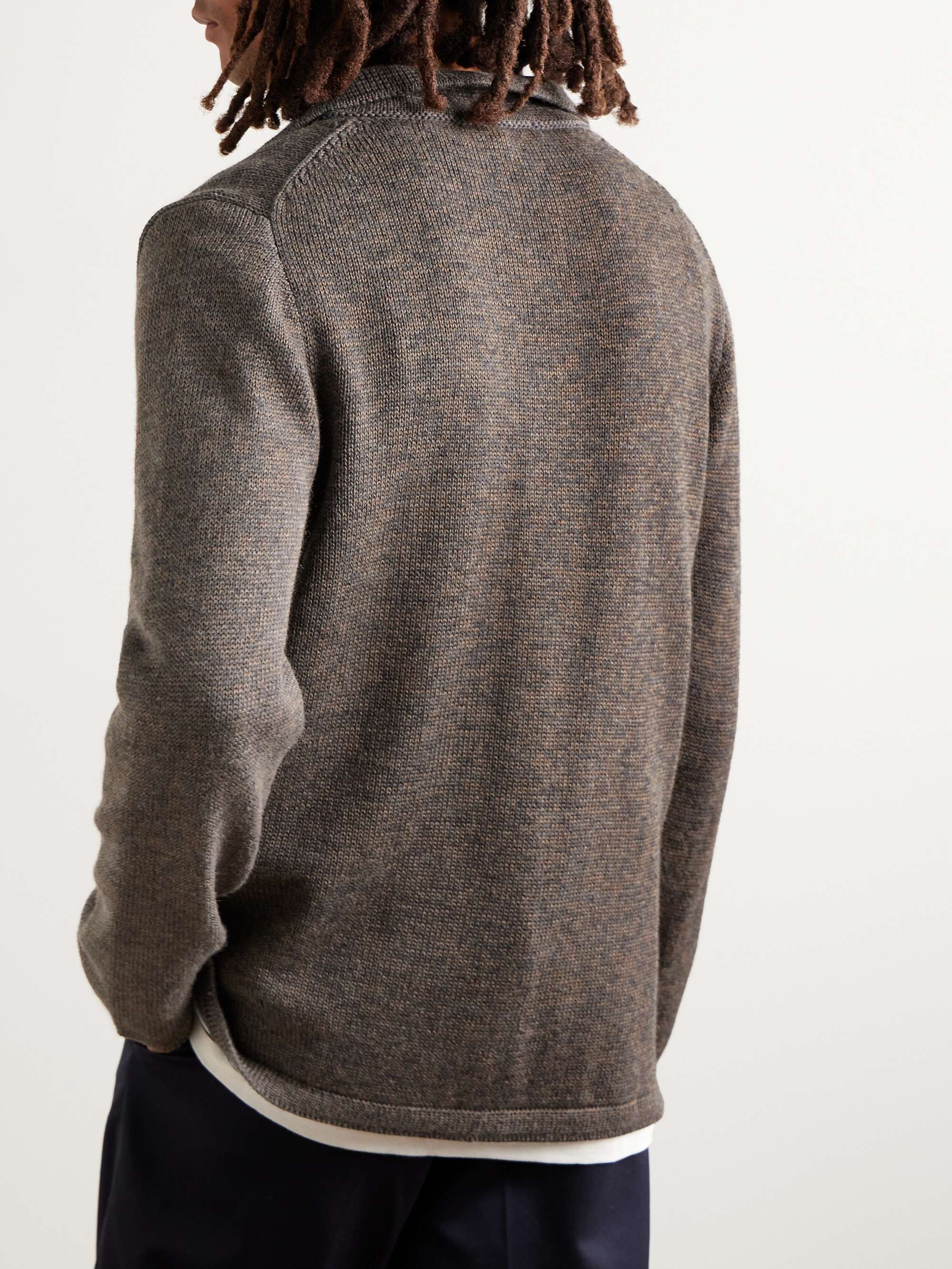 Alpaca, Merino Wool, Cashmere and Silk-Blend Cardigan view