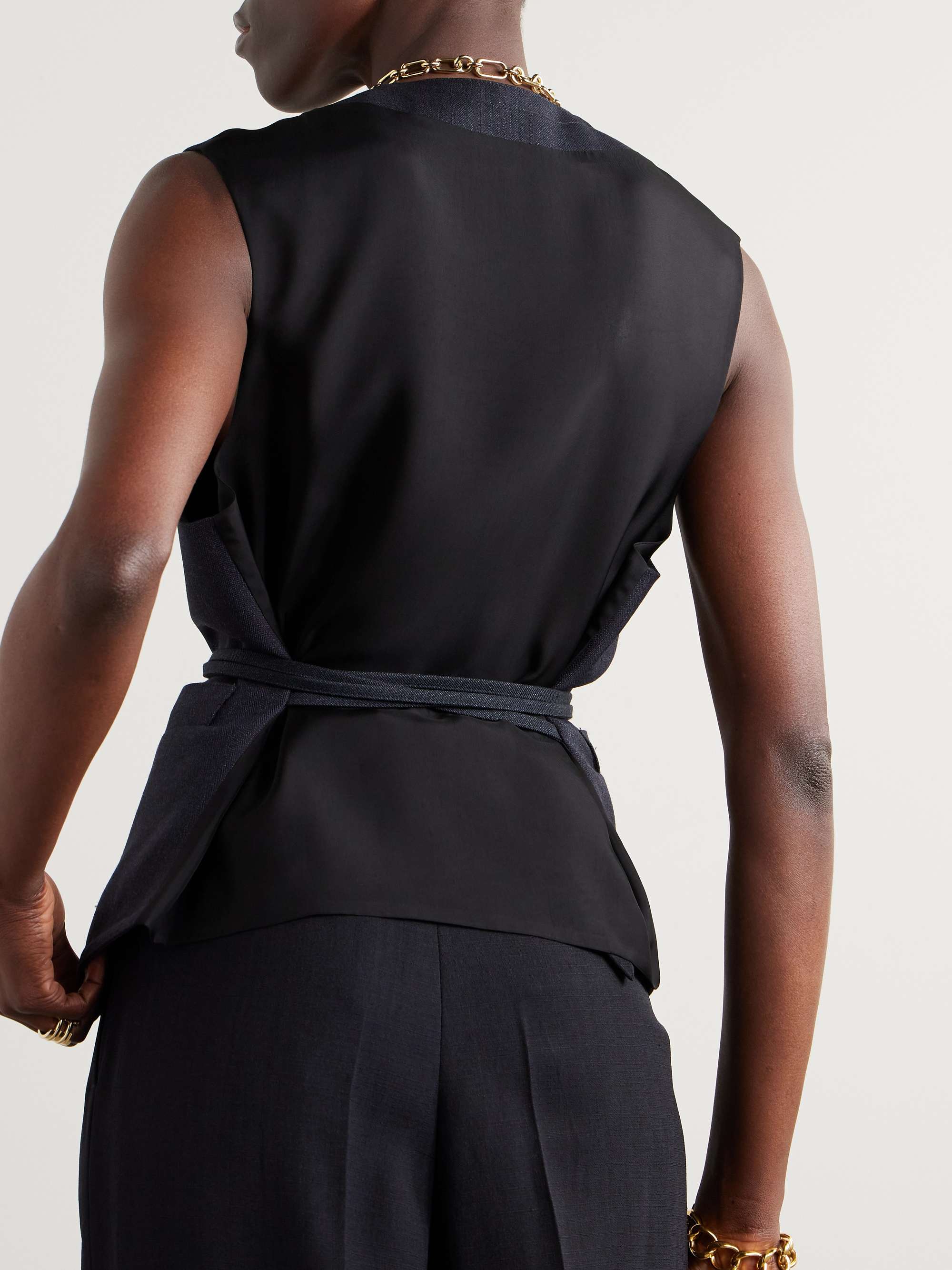 Belted wool waistcoat view