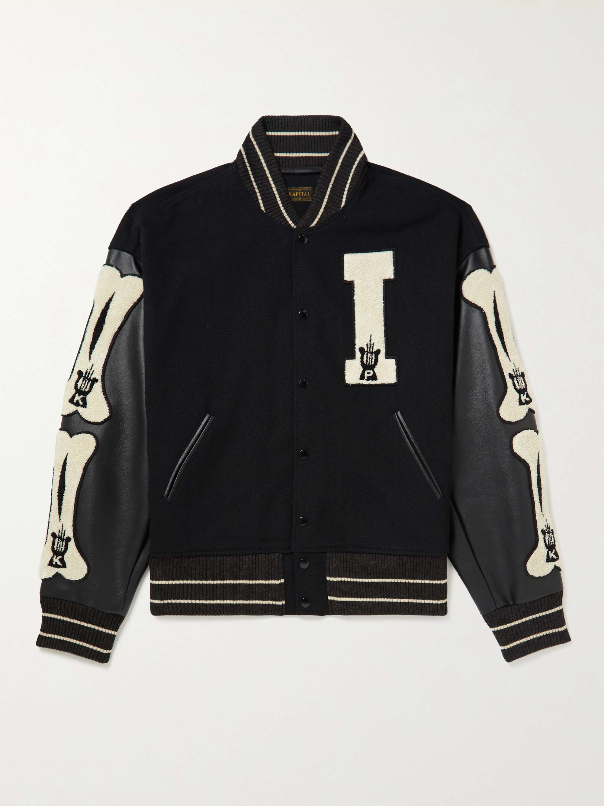 Faux Leather and Wool-Blend Varsity Jacket hero visual