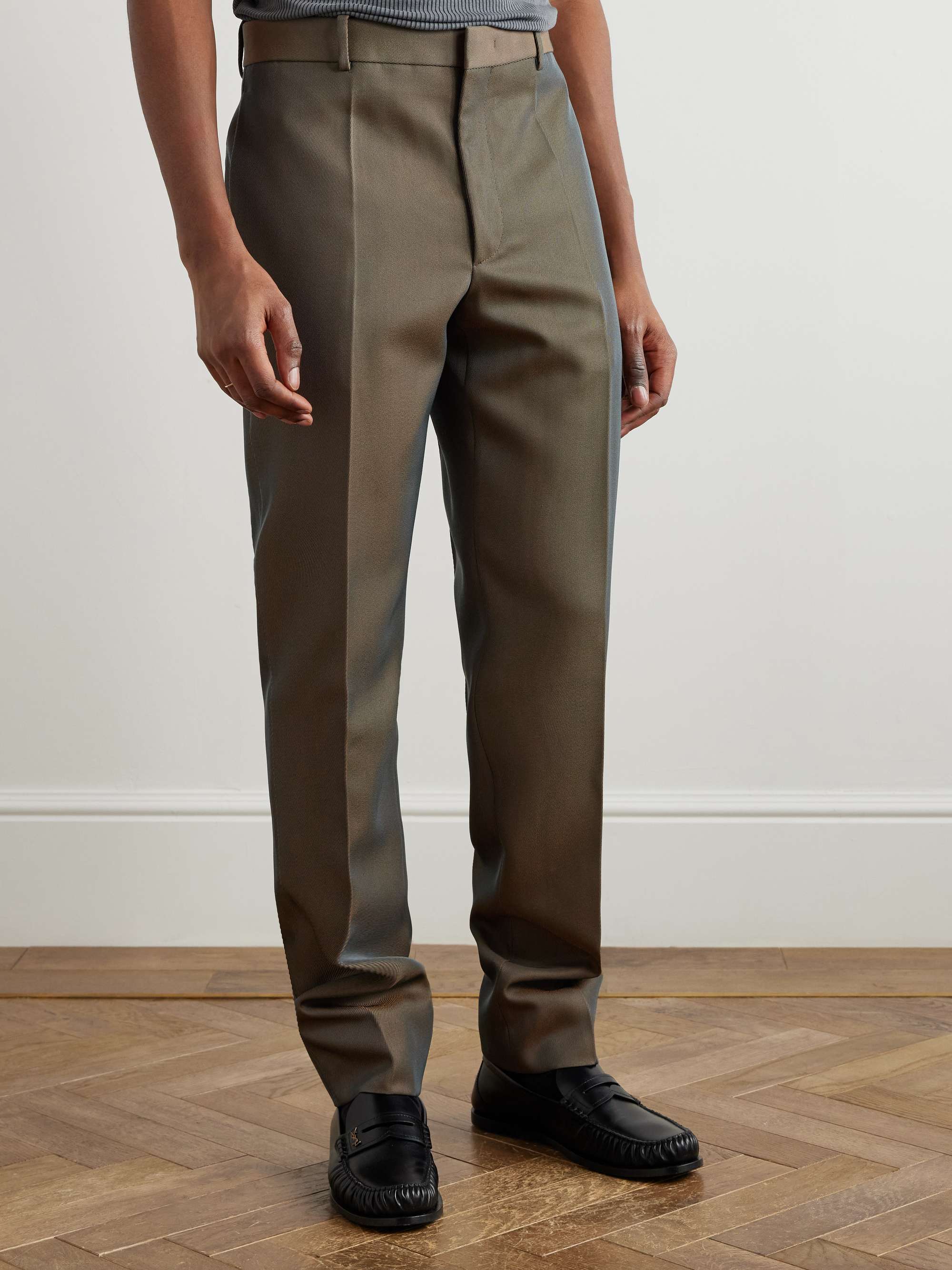 Straight-Leg Virgin Wool-Blend Twill Trousers view