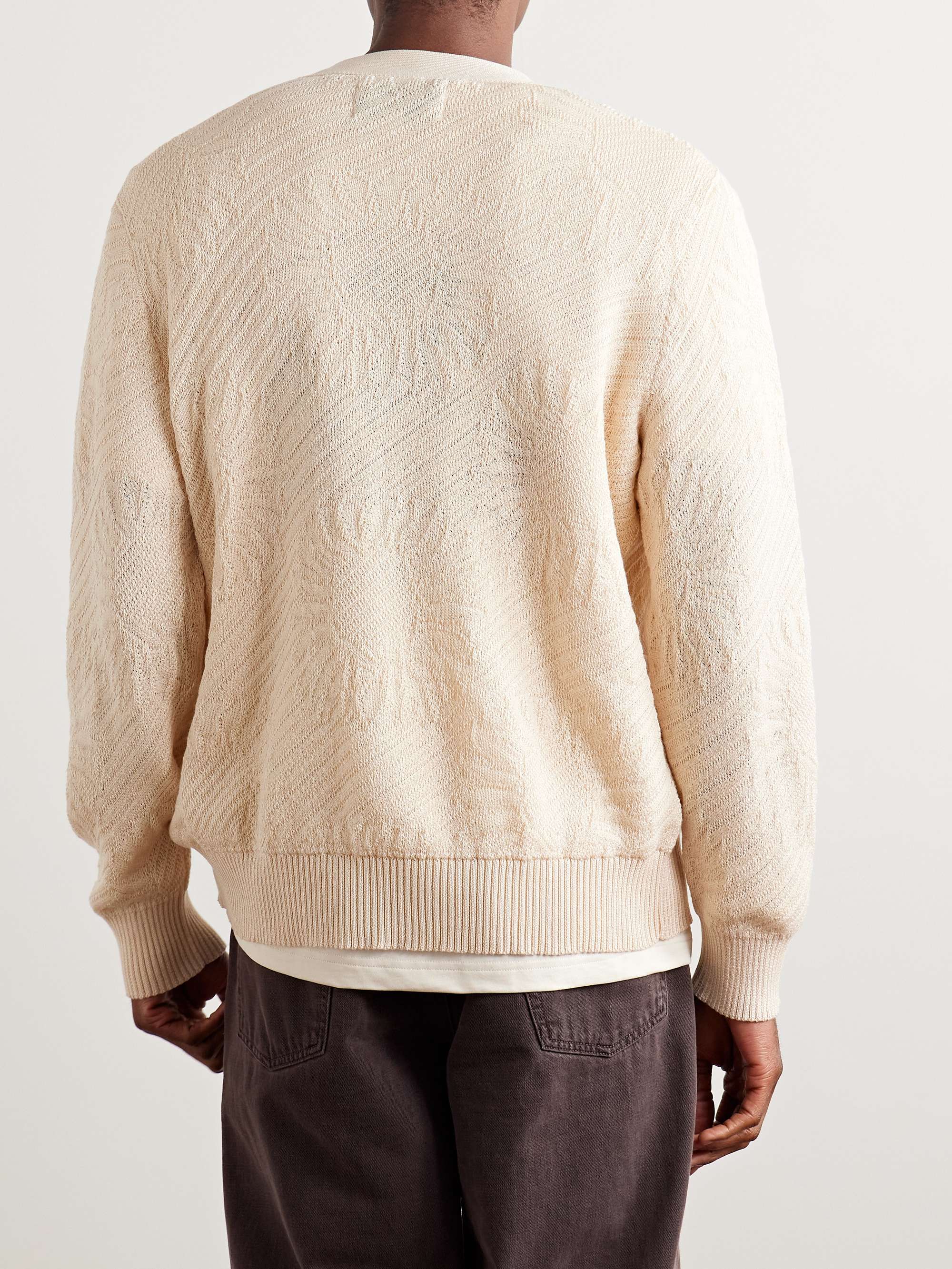 Sunflower Jacquard-Knit Organic Mercerised Cotton Cardigan view