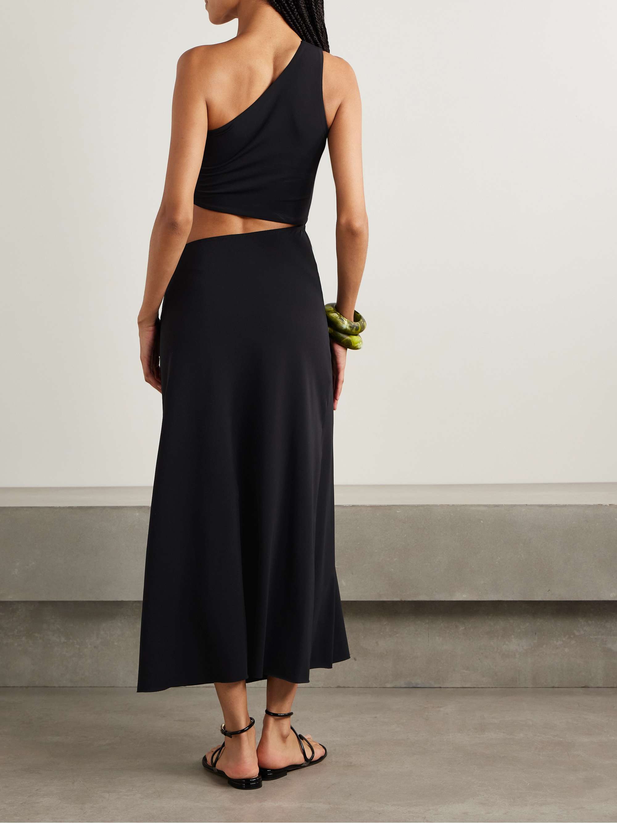 Legende one-shoulder embellished cutout stretch-jersey maxi dress view