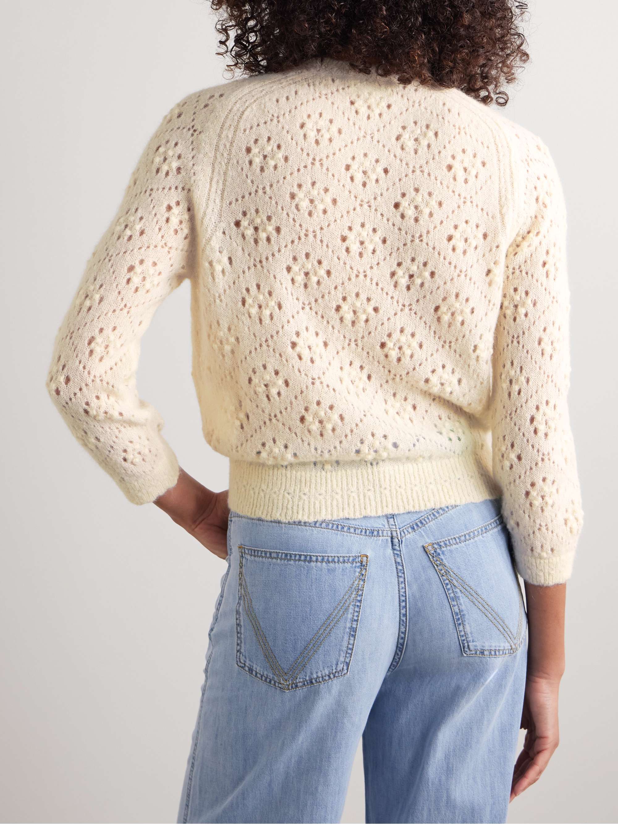 Emiliana pointelle-knit alpaca-blend sweater view