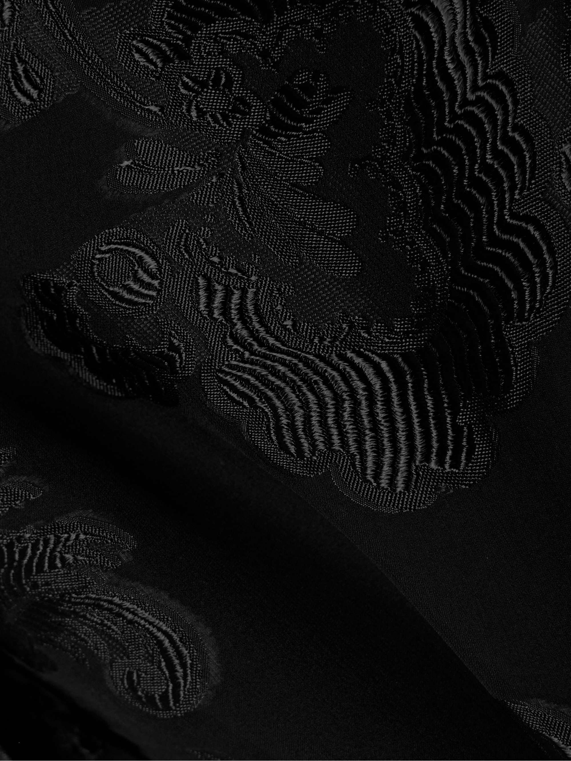 Tie-detailed chiffon-jacquard blouse view