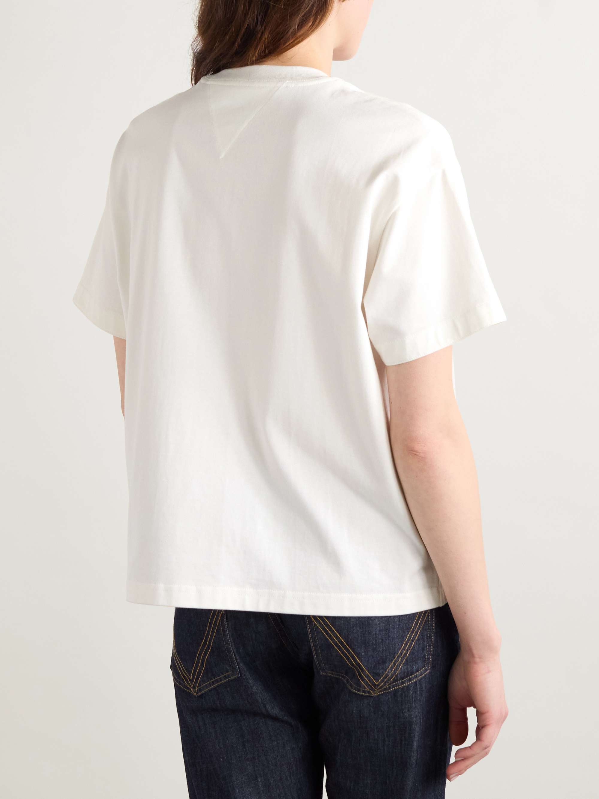 Intrecciato suede-trimmed cotton-jersey T-shirt view