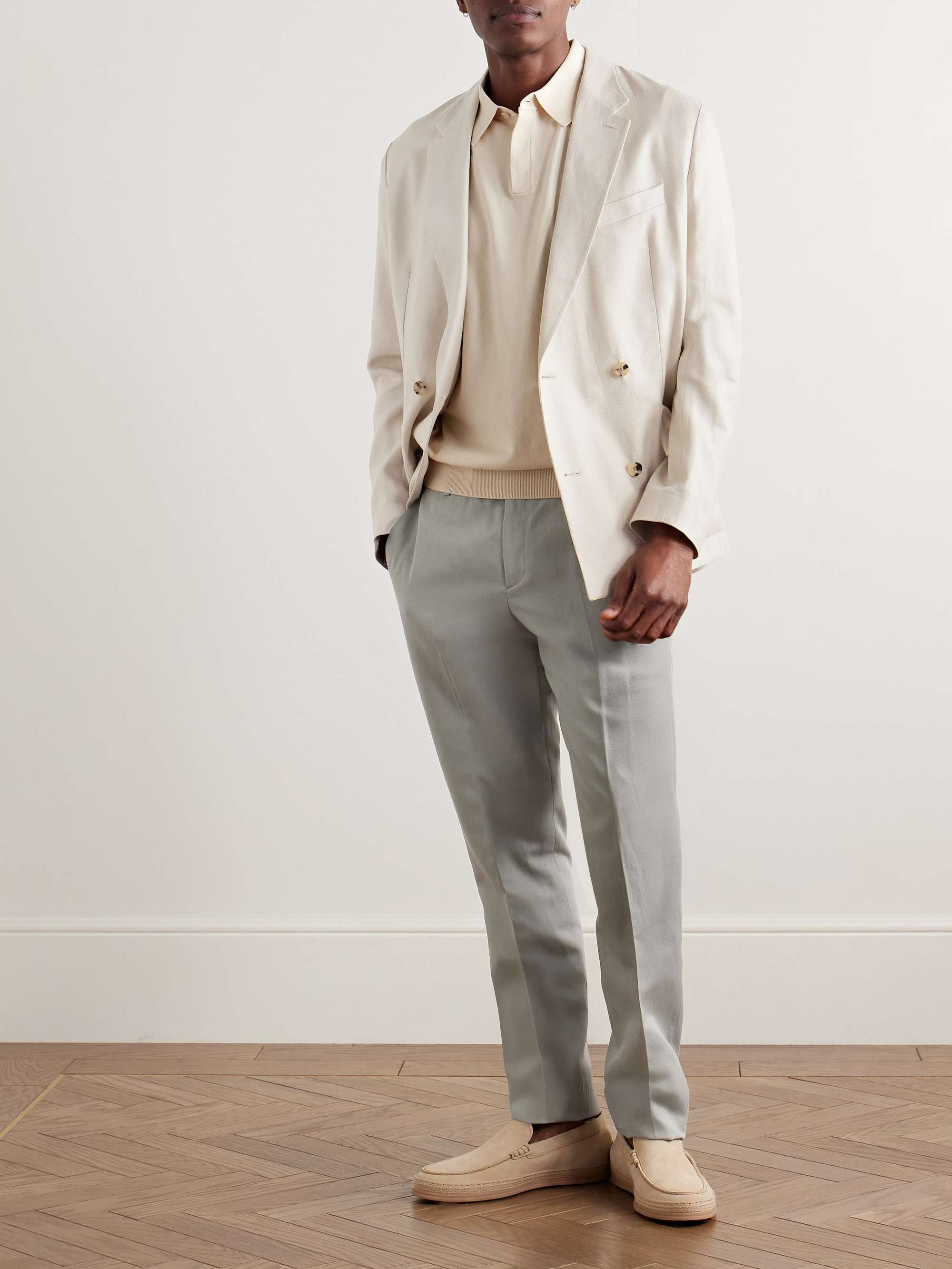 Slim-Fit Linen, Cotton and Lyocell-Blend Suit Trousers view