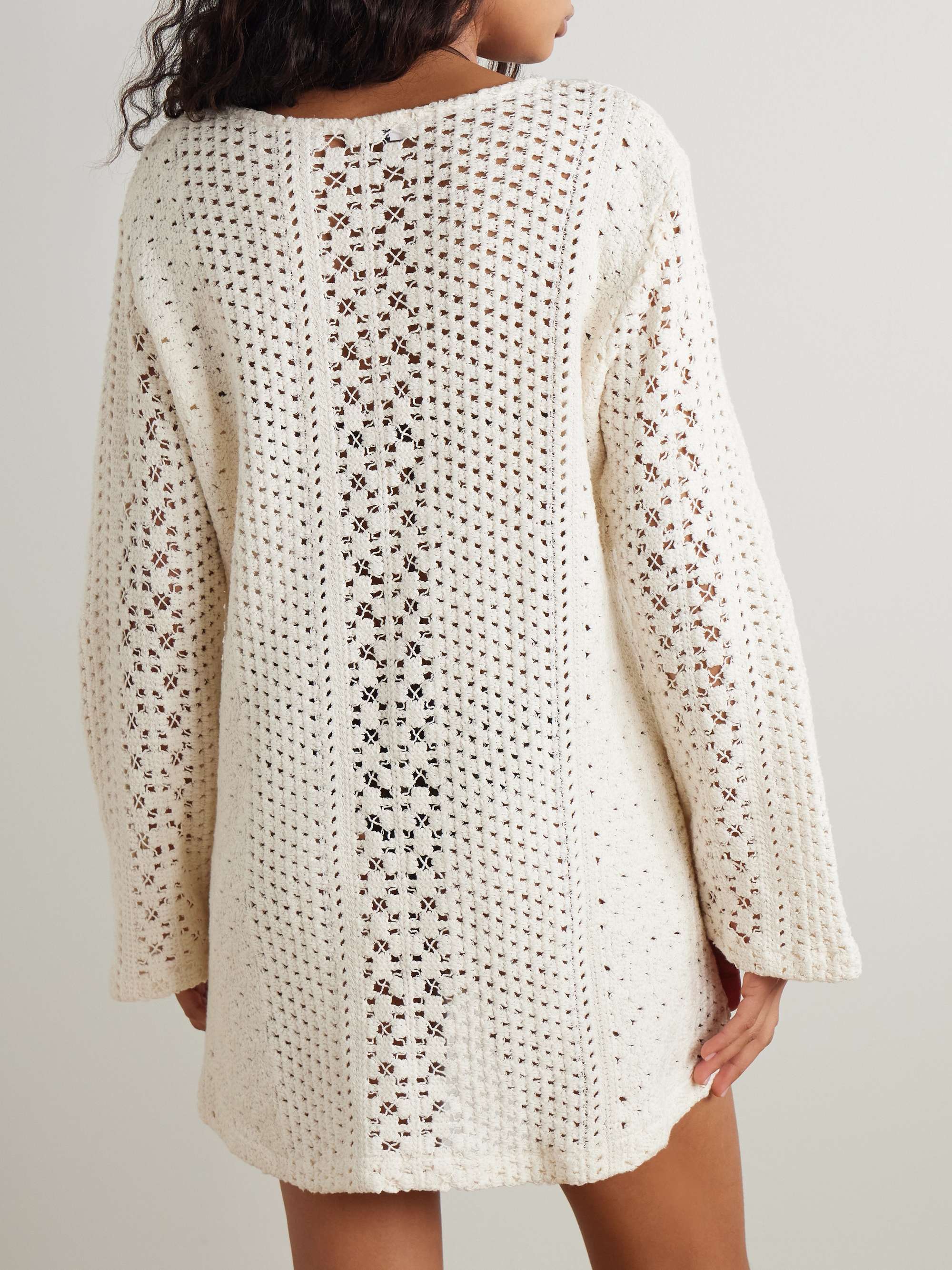 Nerea pearl-embellished crocheted cotton coverup view