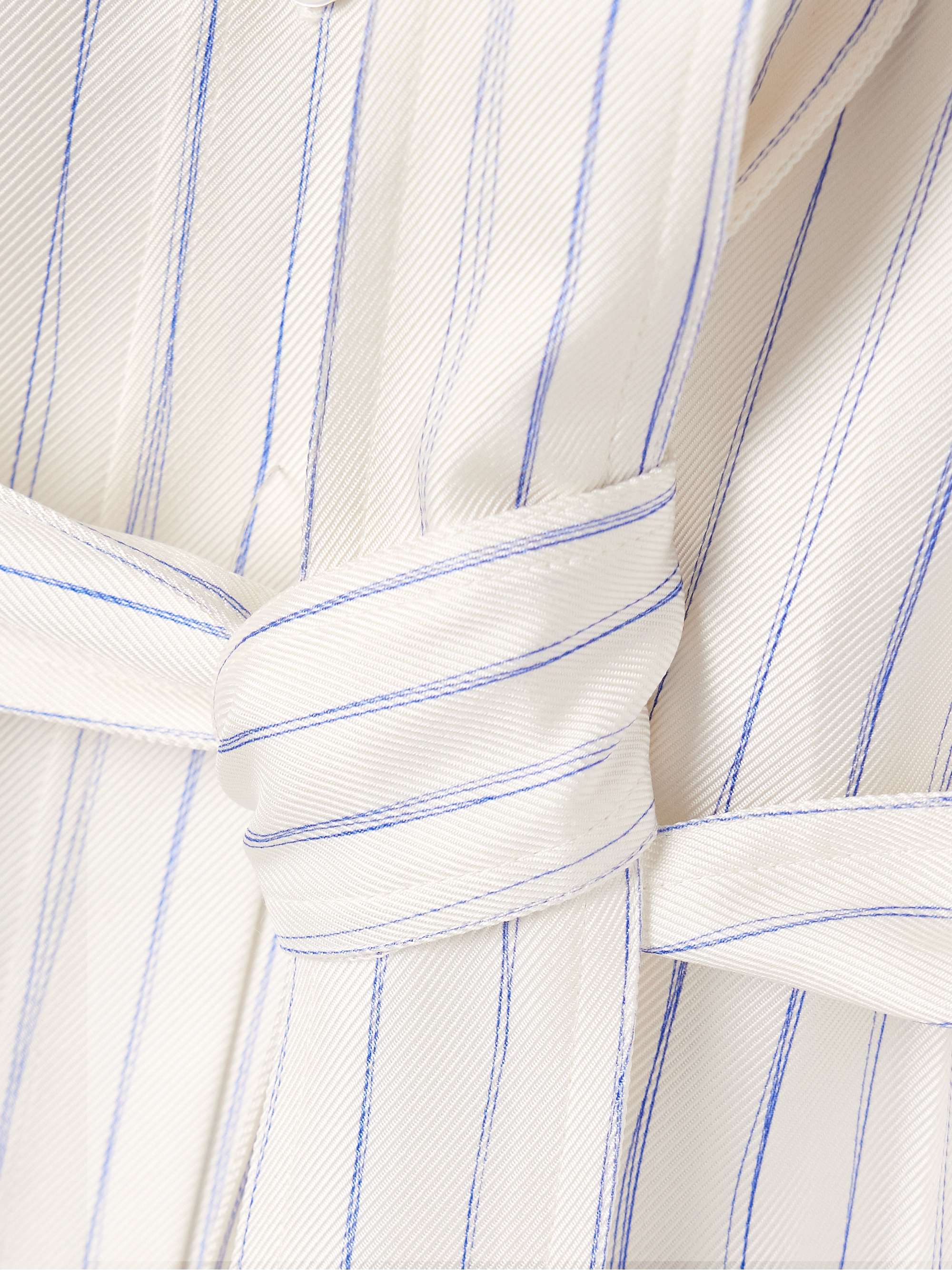 Hannah belted striped silk-twill midi shirt dress view