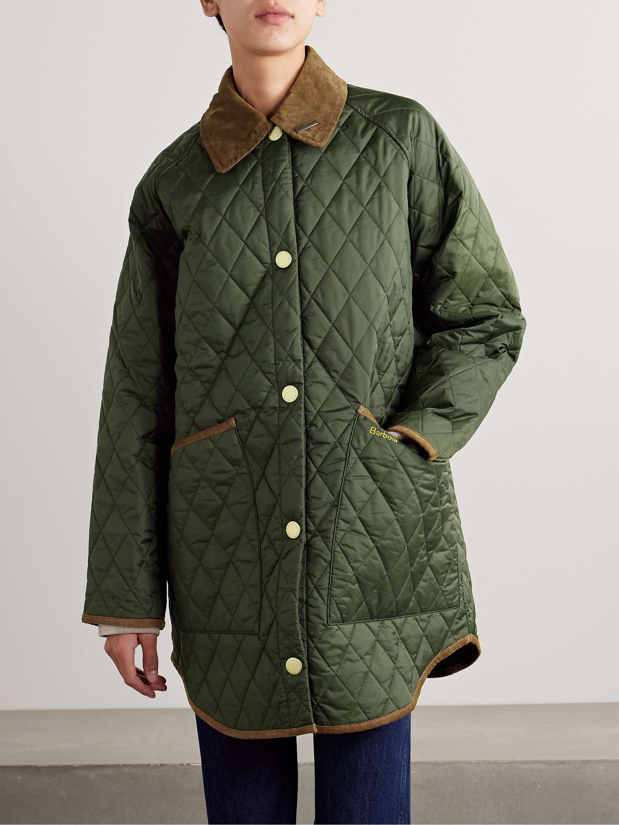 Liddesdale cotton corduroy-trimmed padded quilted shell jacket view