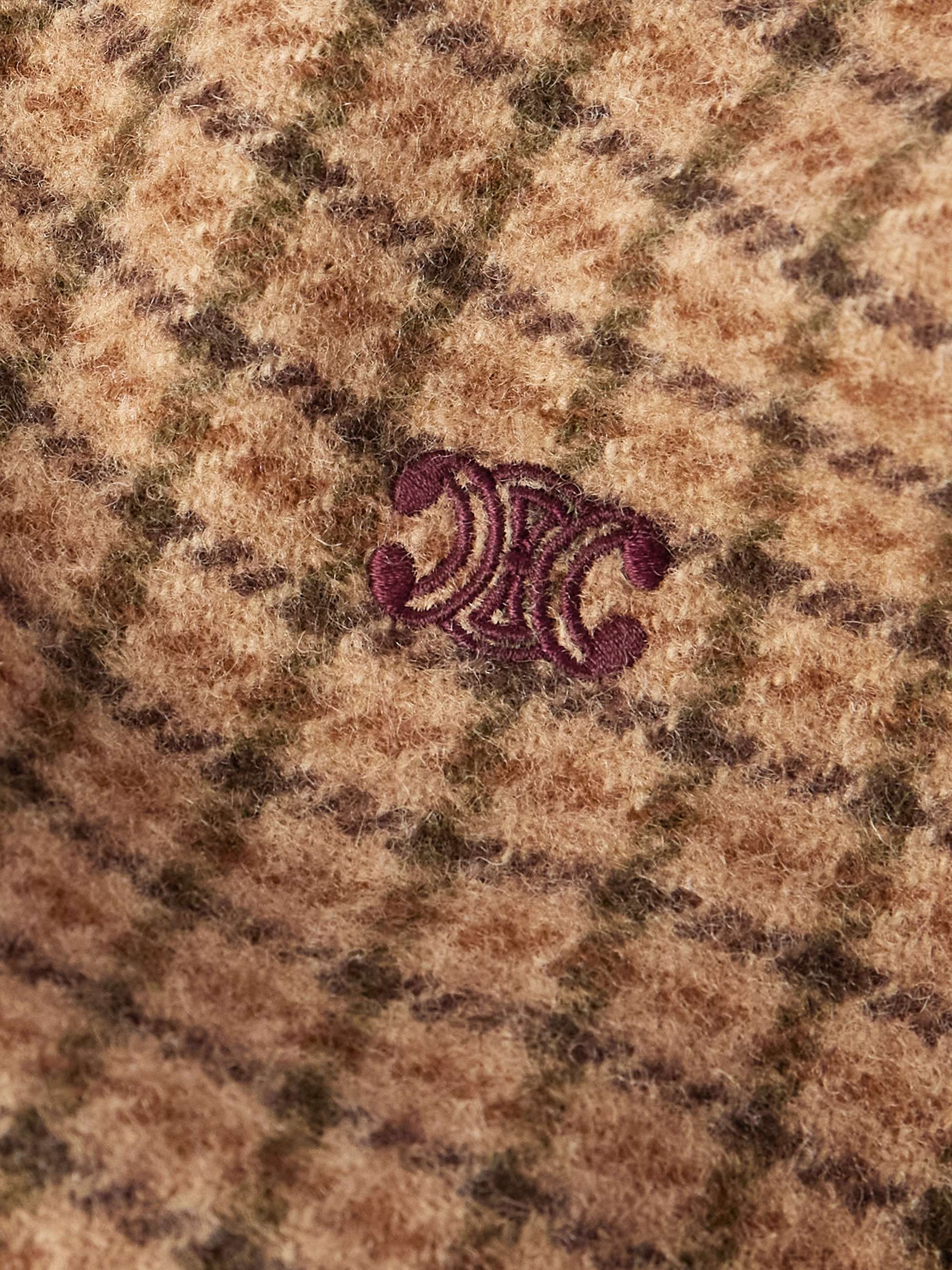 Logo-Embroidered Checked Wool Bomber Jacket view