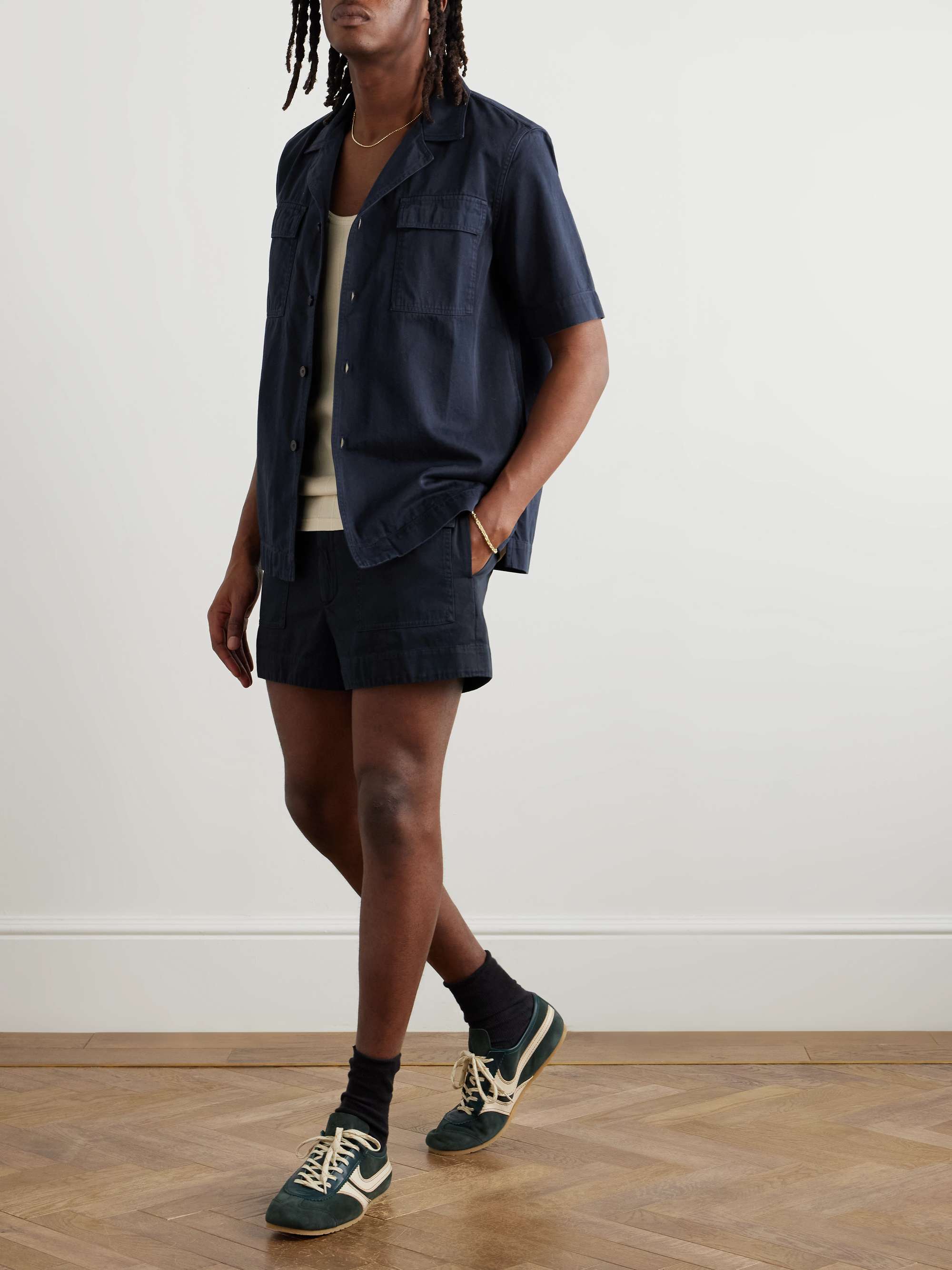 Straight-Leg Cotton-Twill Shorts view