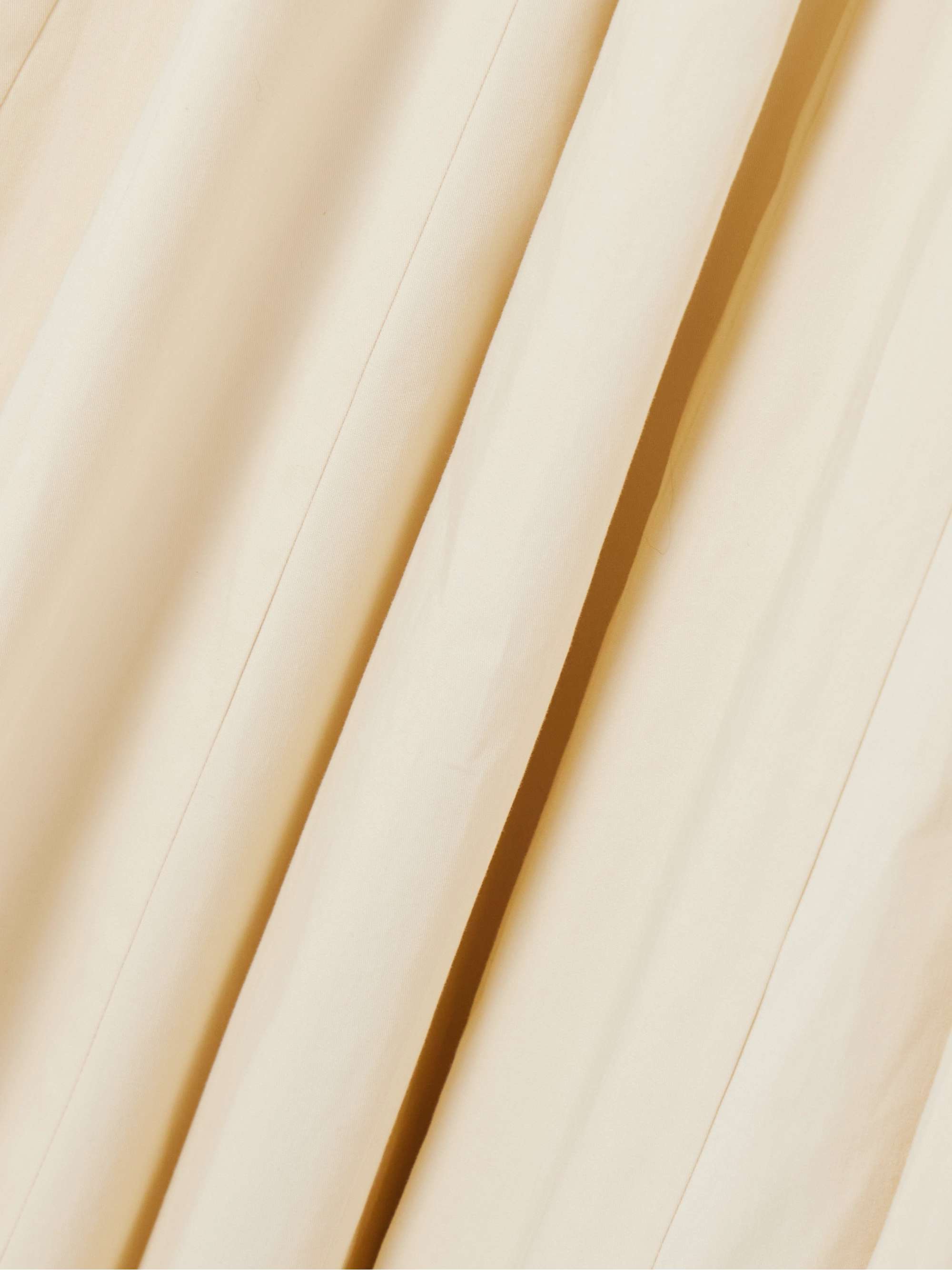 Pleated organic cotton-blend gabardine maxi dress view