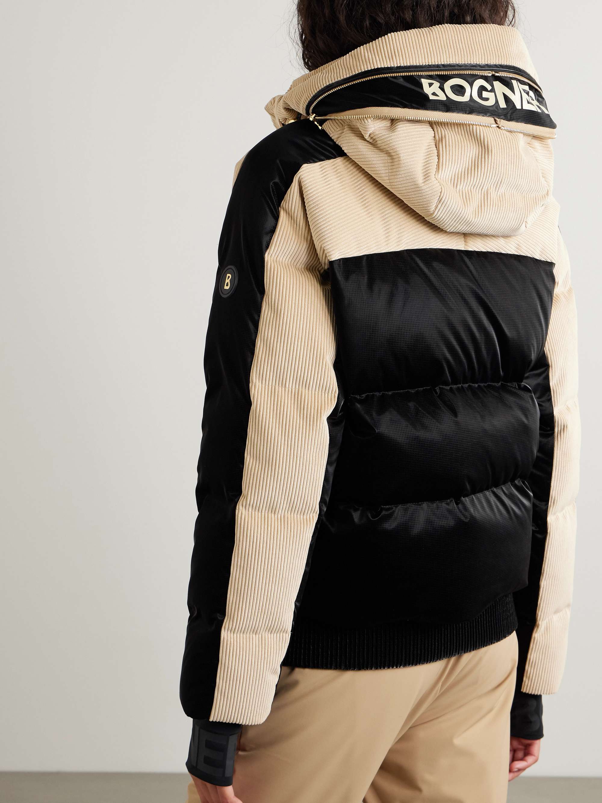 Inka hooded quilted corduroy and ripstop ski jacket view