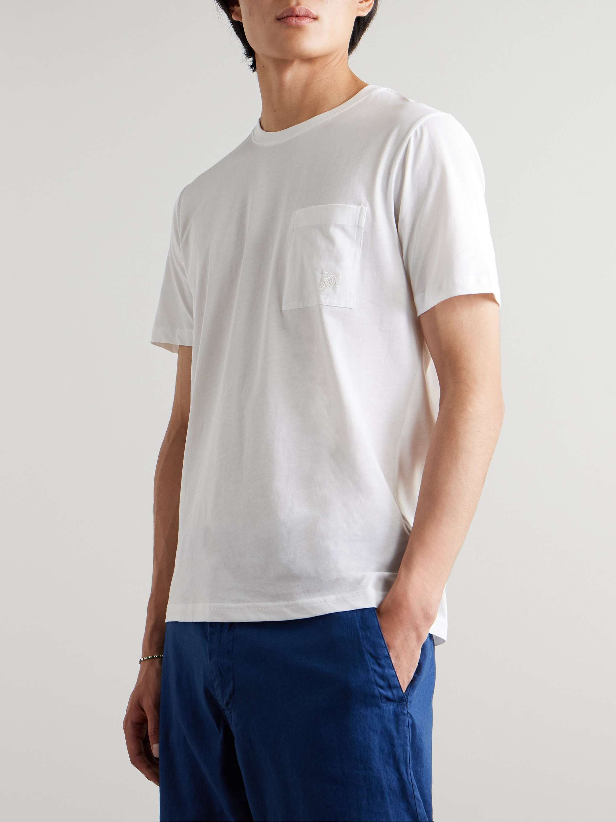 Titan Slim-Fit Logo-Embroidered Cotton-Jersey T-Shirt view