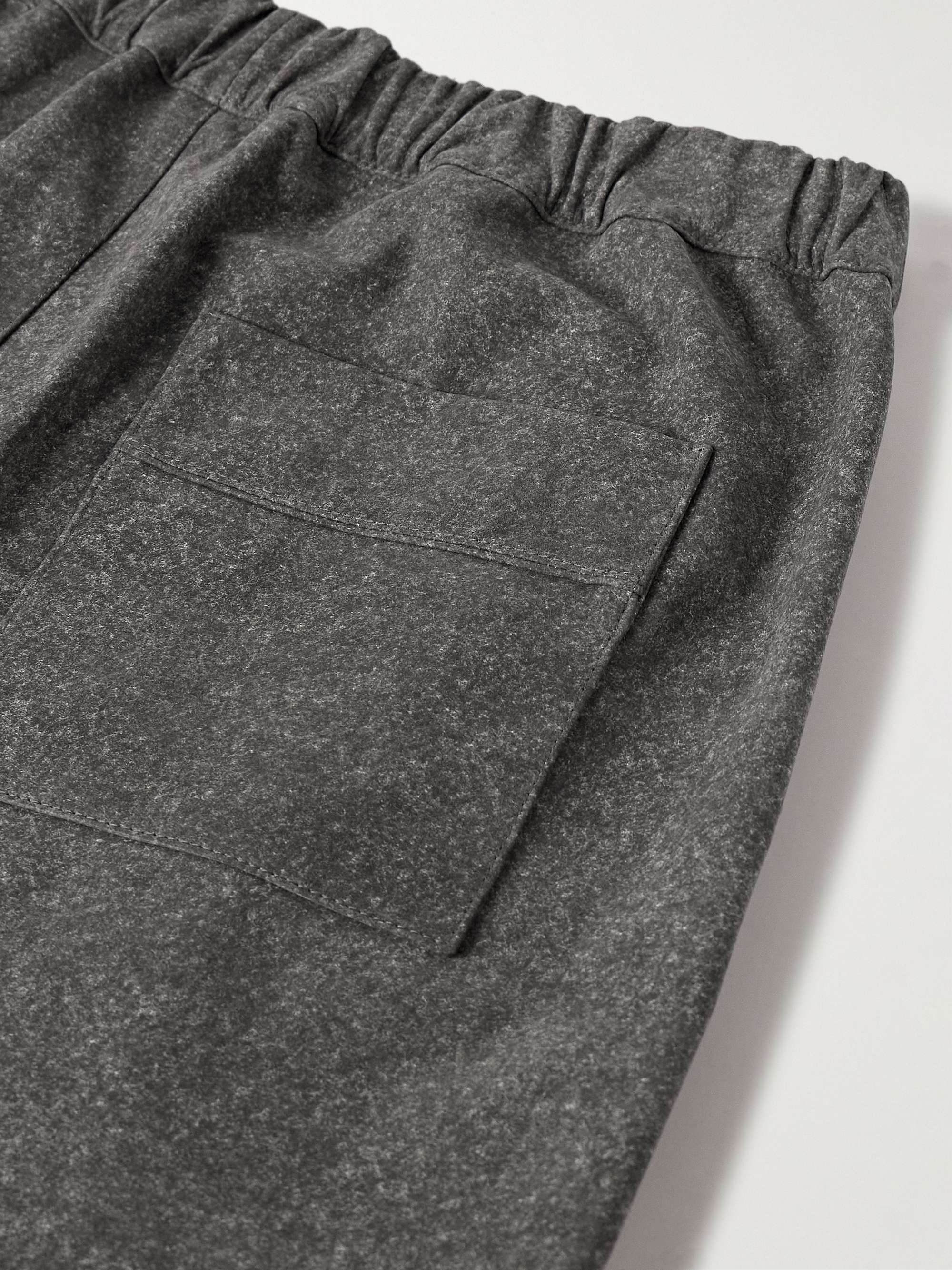 Wide-Leg Printed Nubuck Trousers view