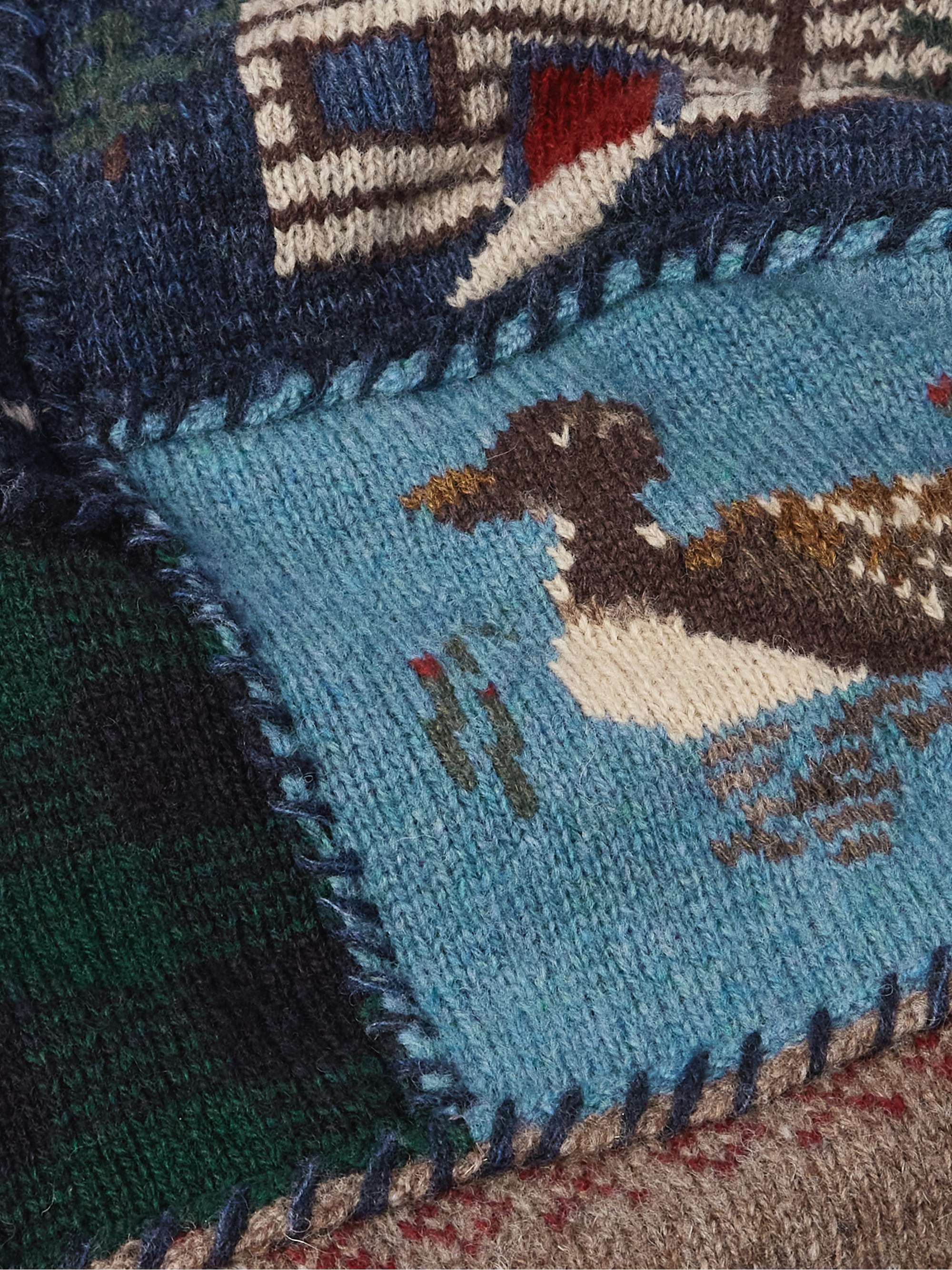 Polo Country Patchwork Jacquard-Knit Wool and Cashmere-Blend Sweater view