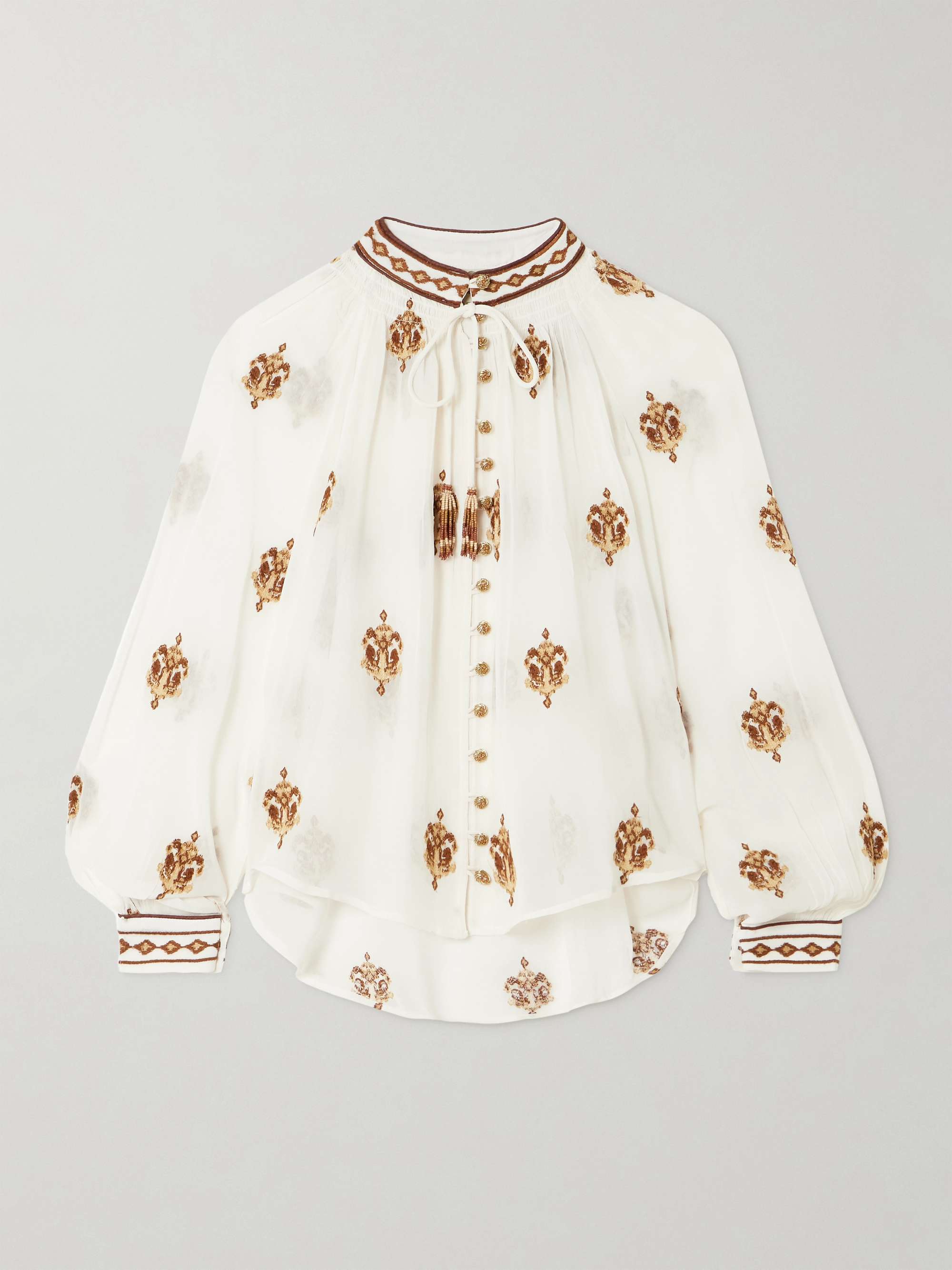 Anchor Tapestry gathered embroidered georgette blouse hero visual