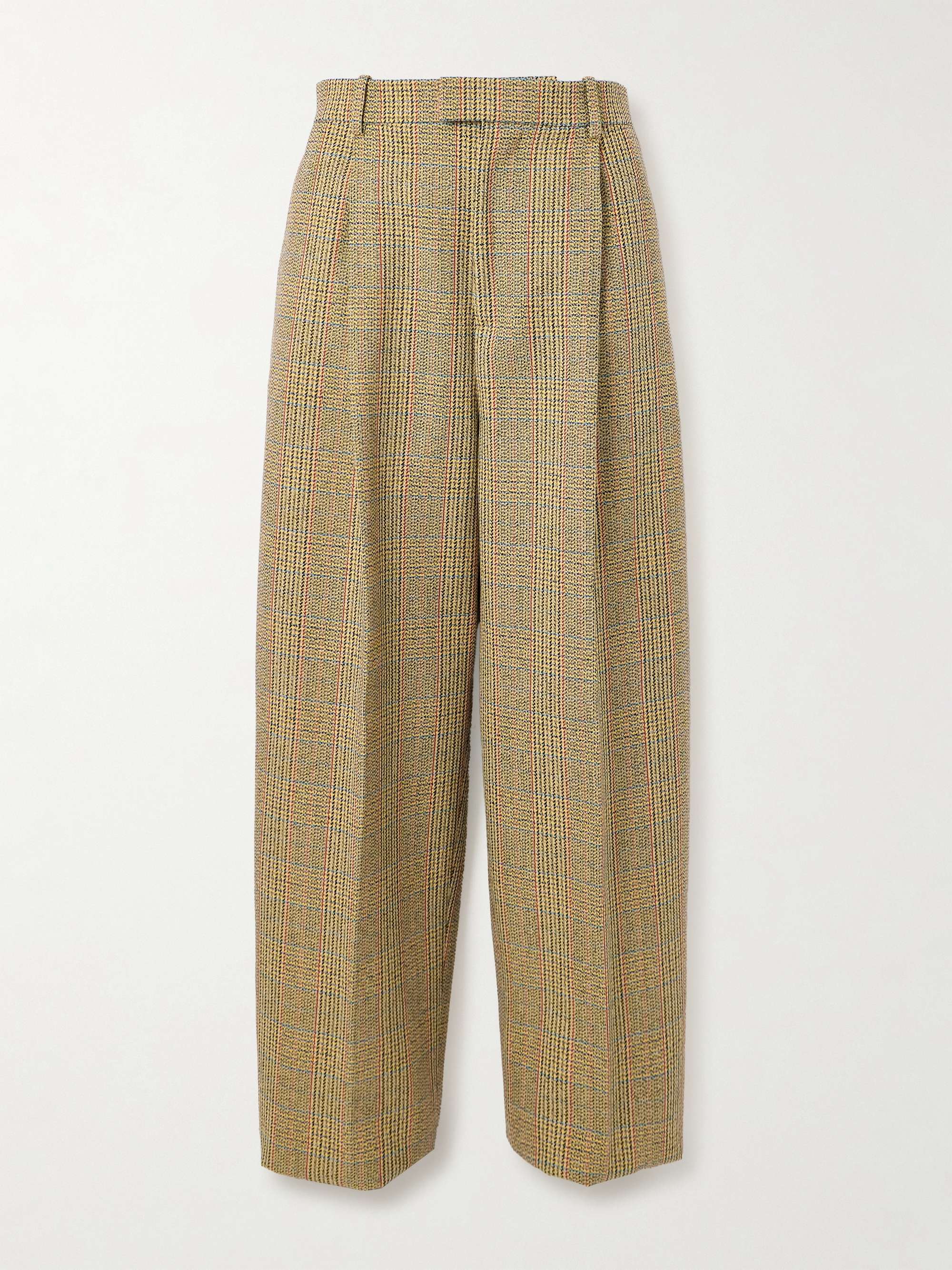 Prince of Wales checked tweed straight-leg pants hero visual