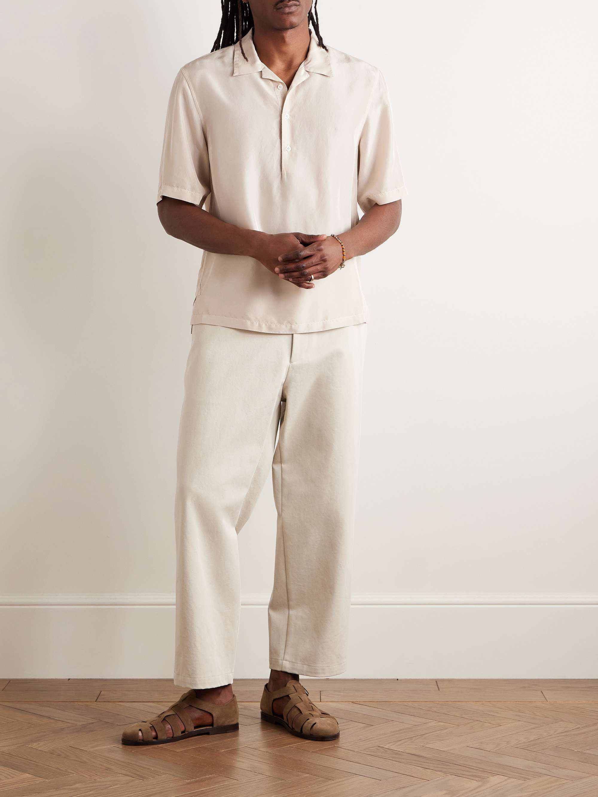 Camp-Collar Silk Shirt view