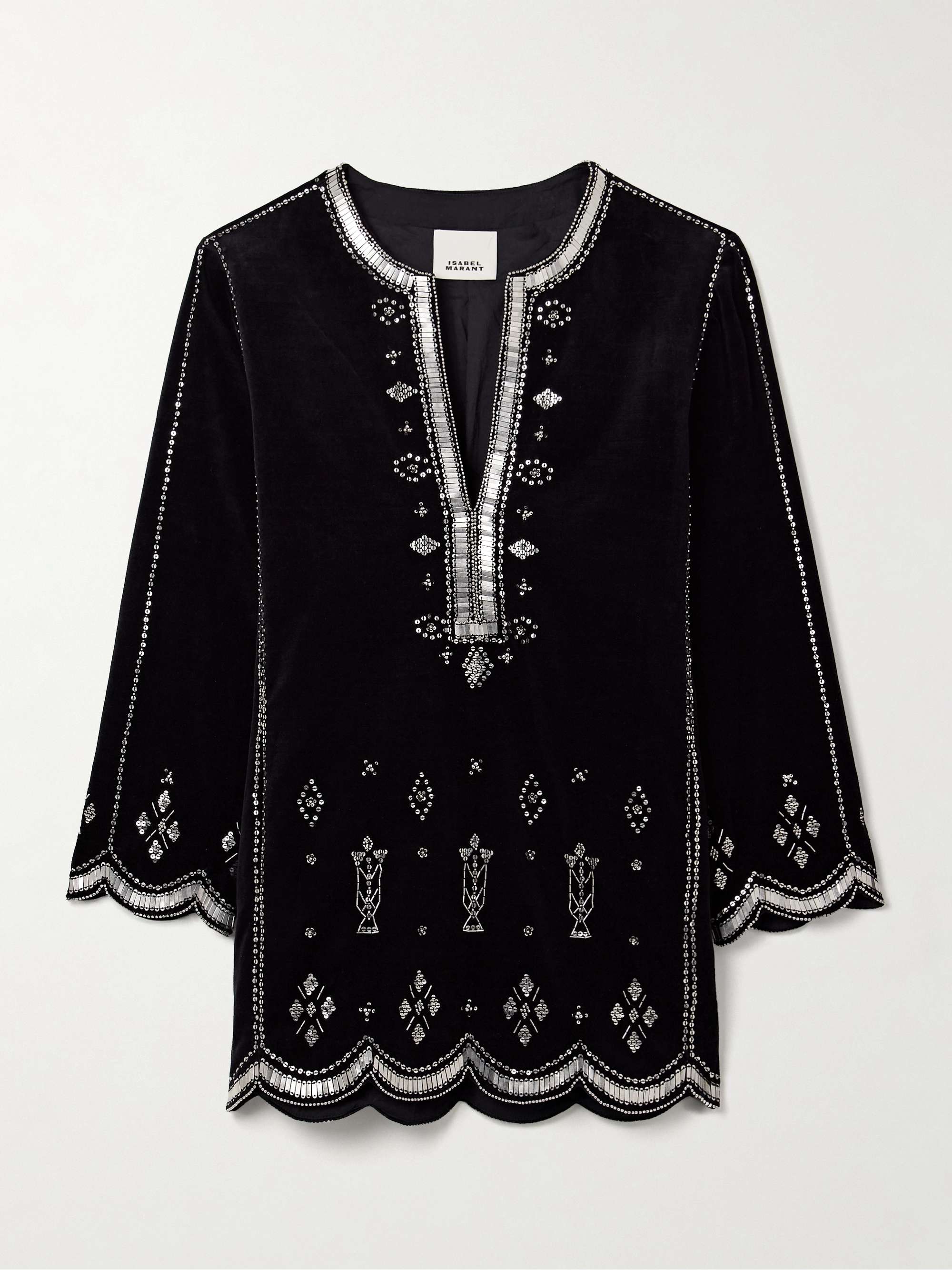 Helene embellished cotton-velvet mini dress hero visual