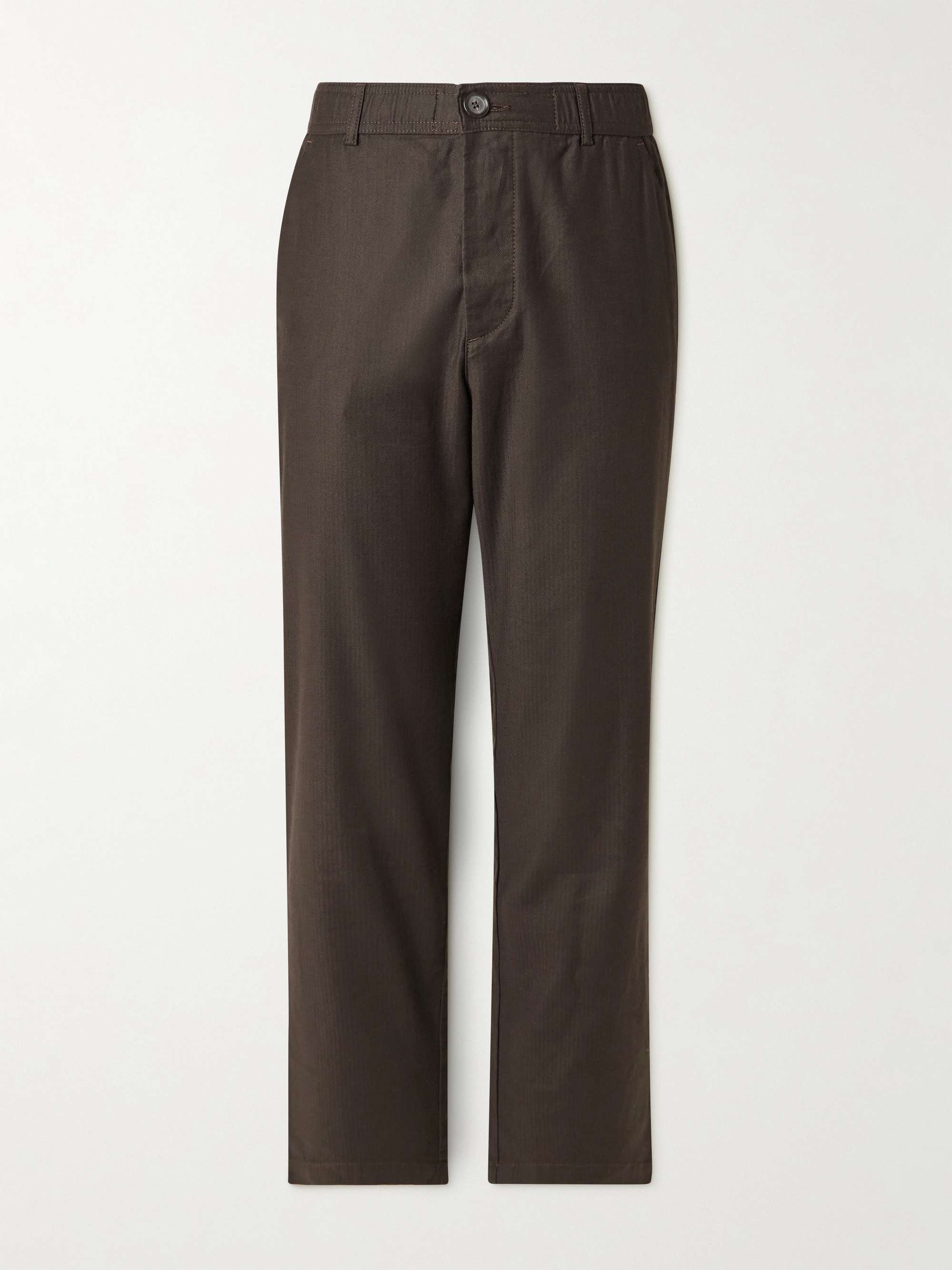 Straight-Leg Herringbone Linen-Blend Suit Trousers hero visual