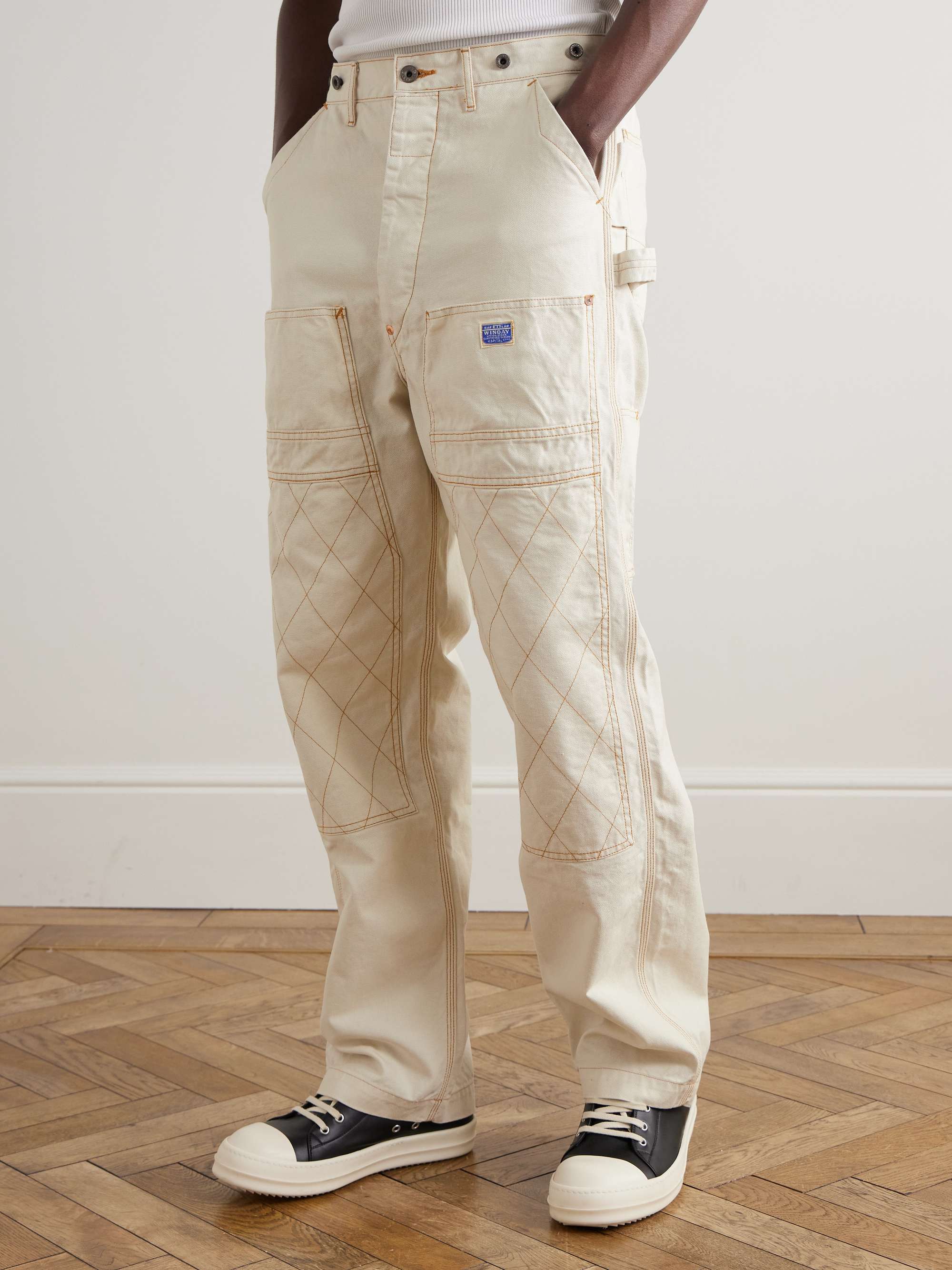 Lumber Straight-Leg Embroidered Cotton-Canvas Cargo Trousers view