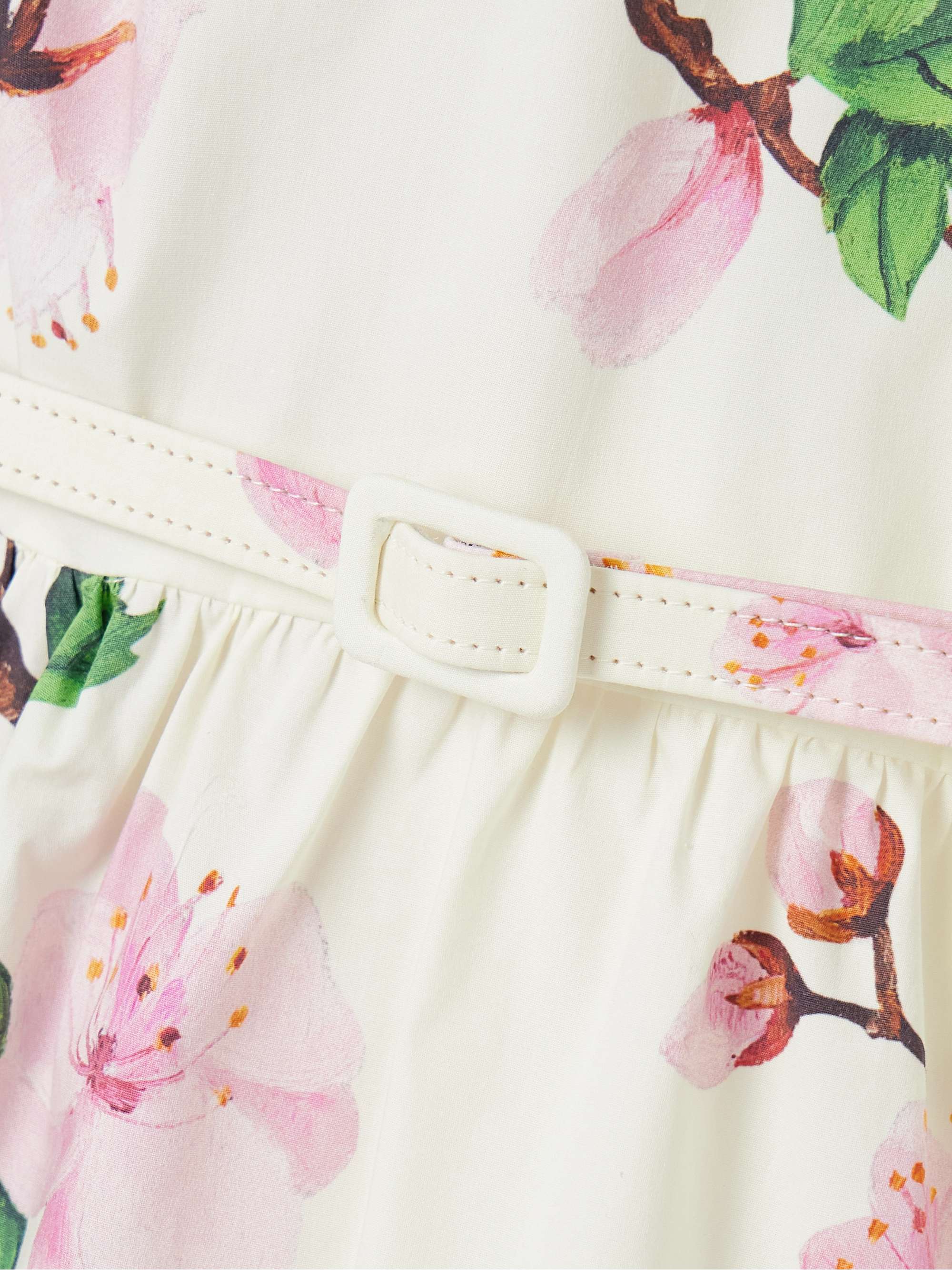 Belted tiered floral-print cotton-blend poplin mini dress view
