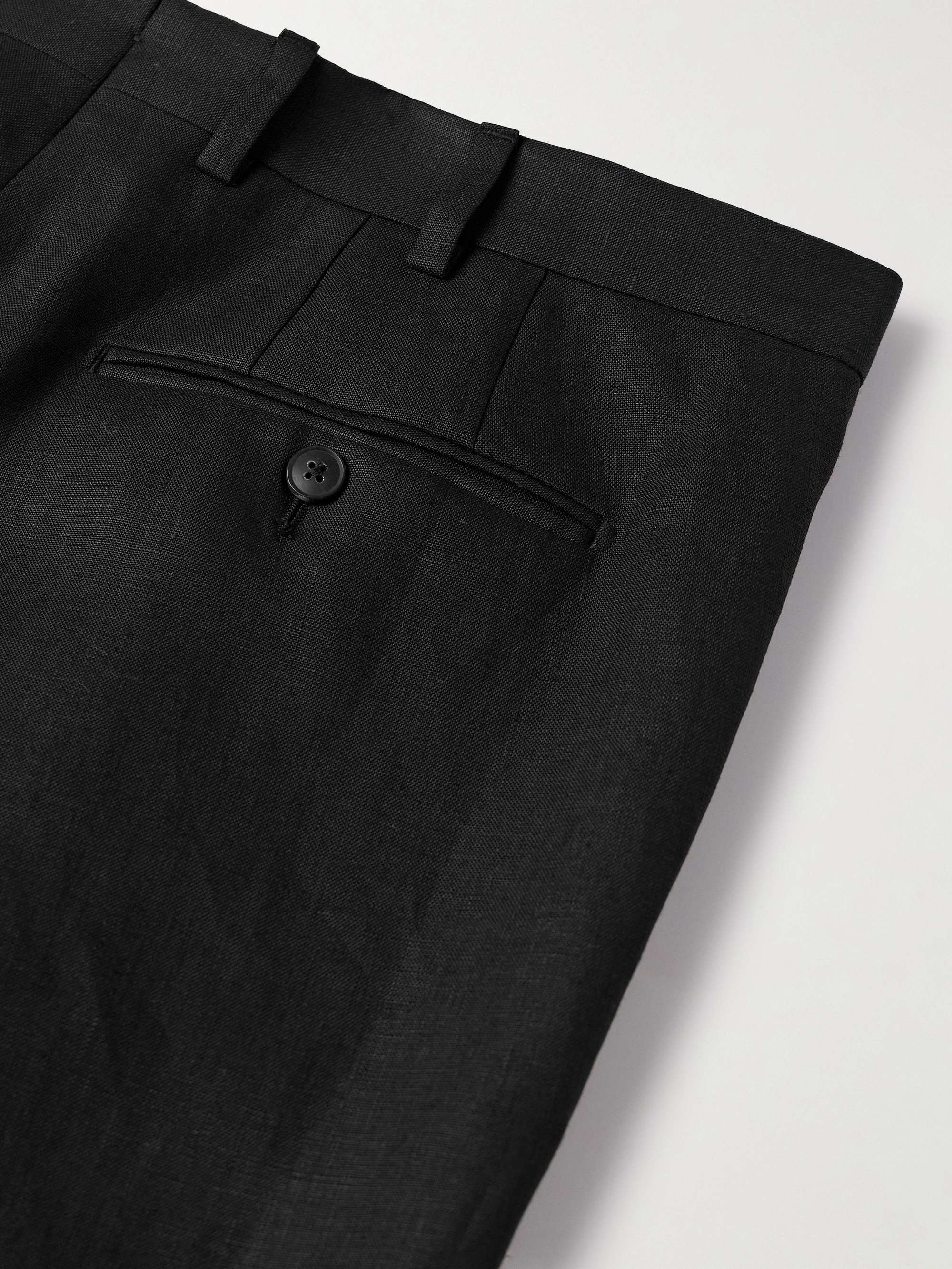 Amo Wide-Leg Pleated Linen Trousers view