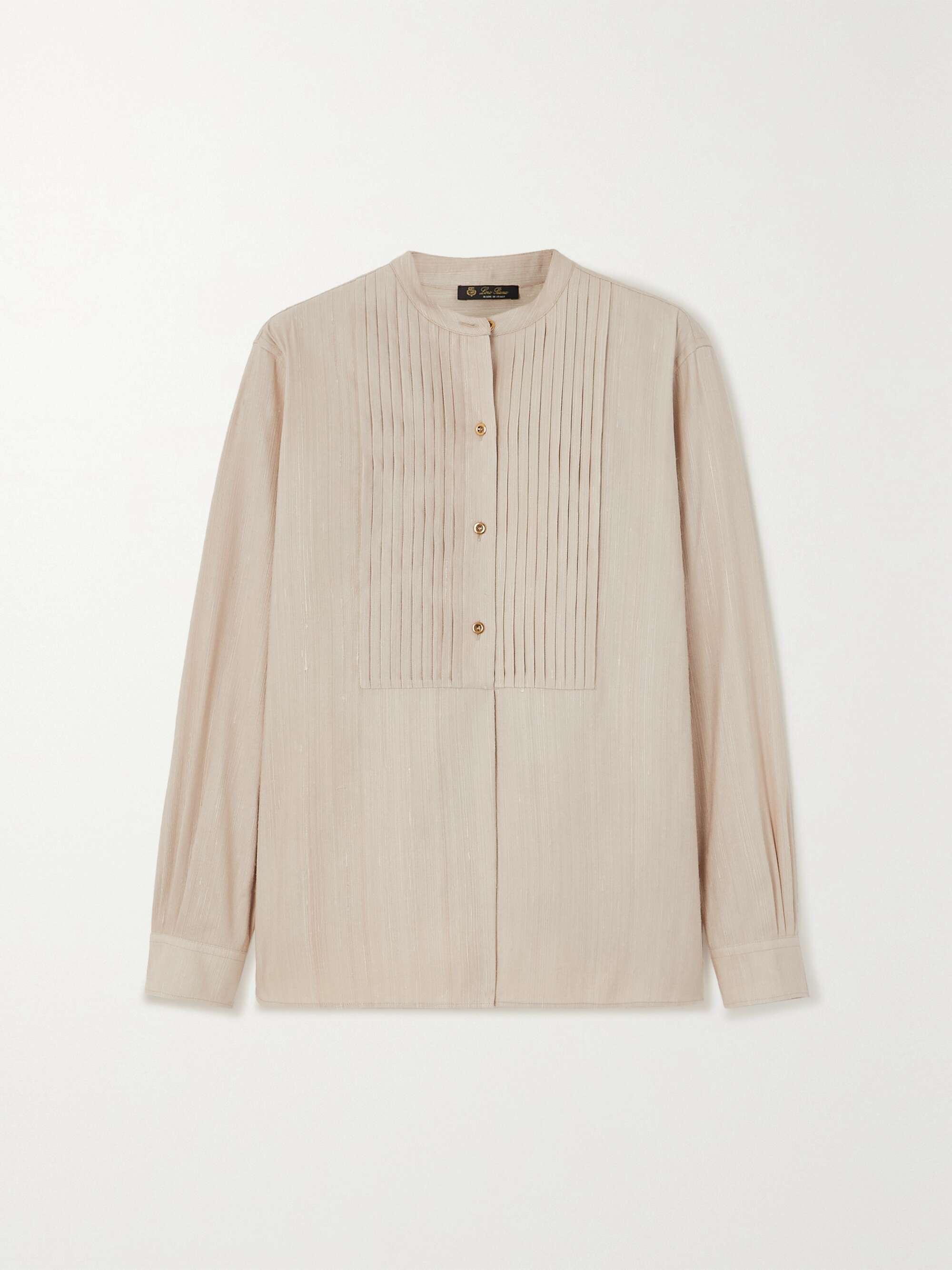 Jalia pintucked crinkled-silk blouse hero visual