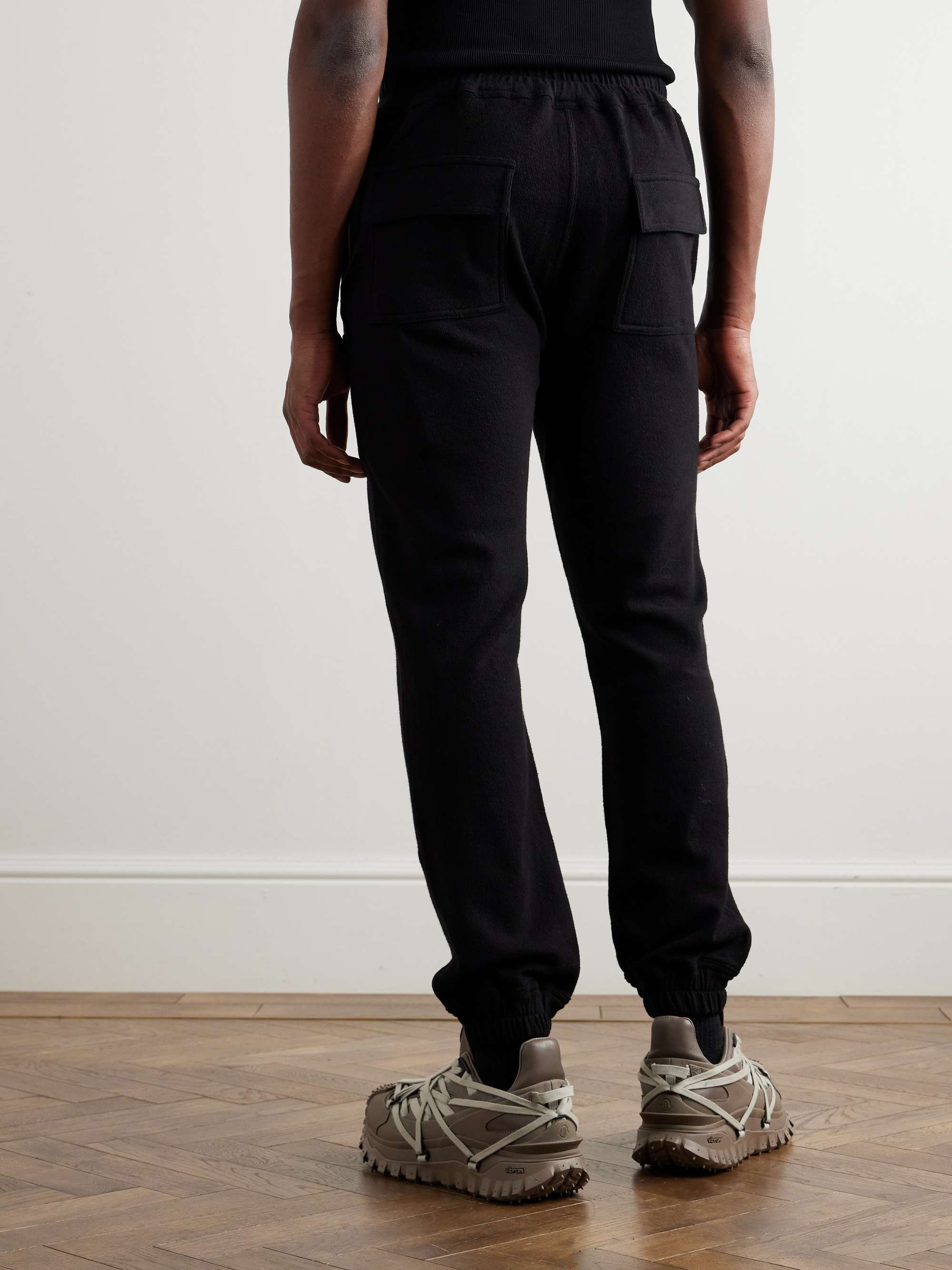+ Moncler Tapered Logo-Appliquéd Cotton-Jersey Sweatpants view