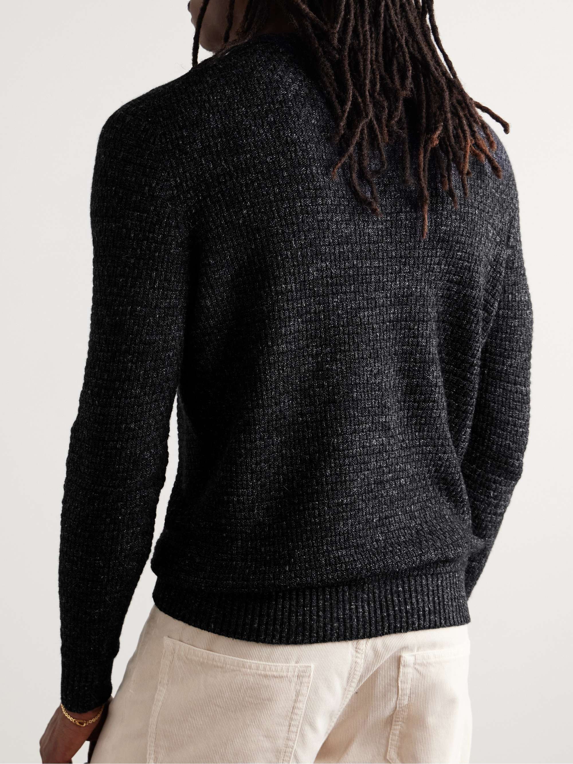 Caoladoir Basketweave Linen, Cashmere, Silk and Cotton-Blend Sweater view