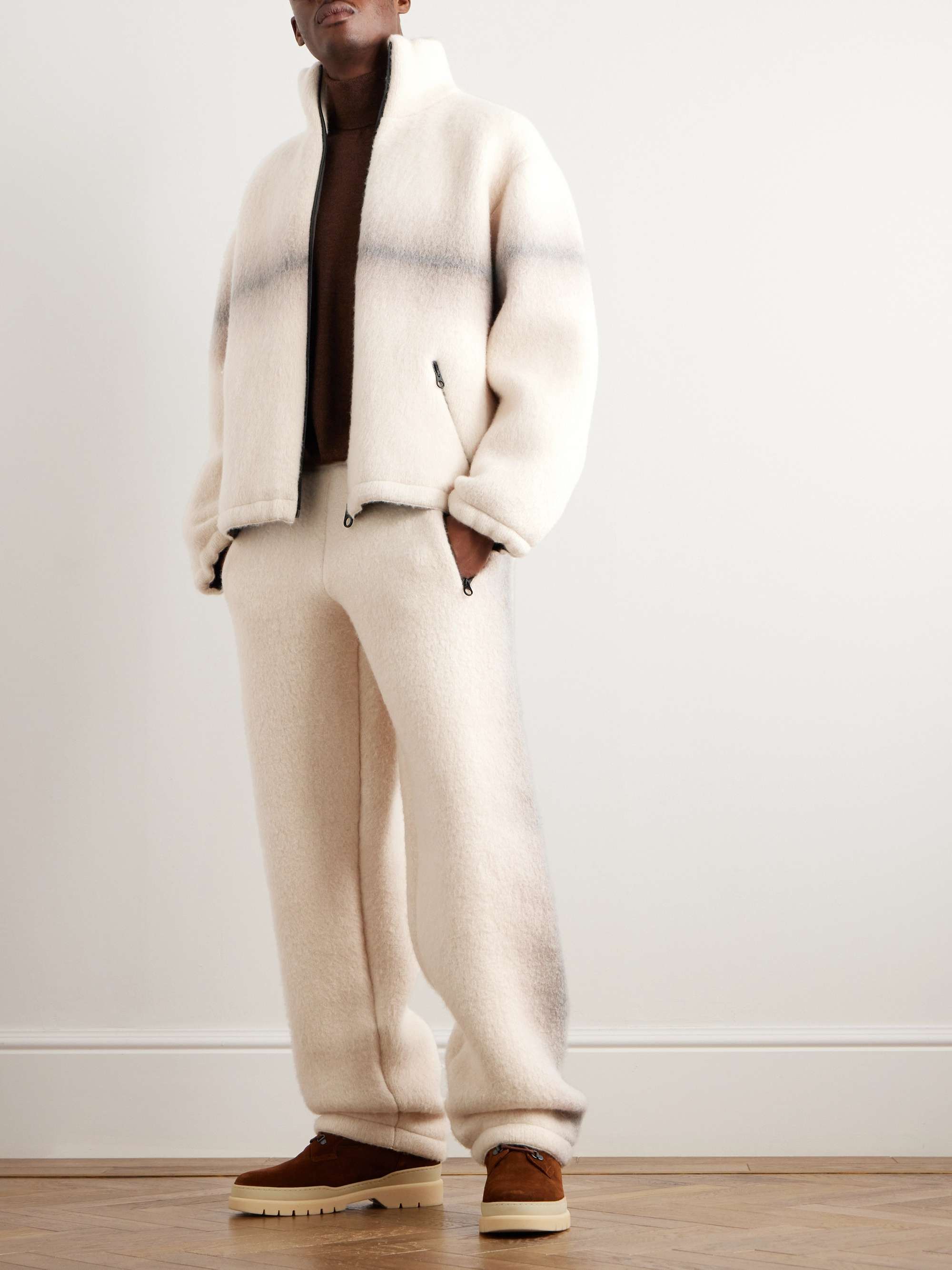 Straight-Leg Dégradé Cashmere-Fleece Sweatpants view