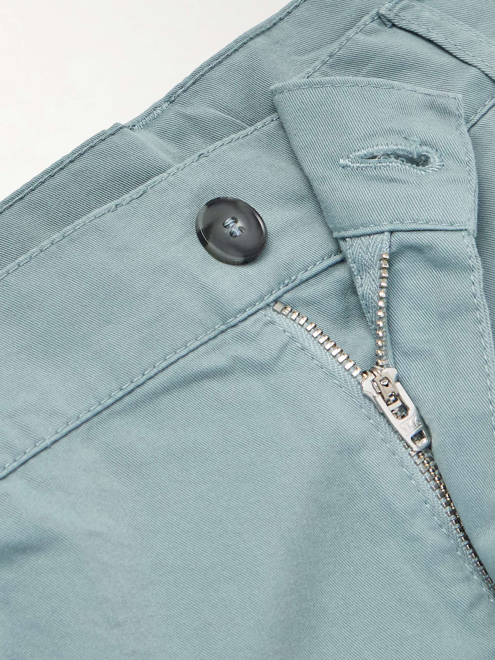 Straight-Leg Pleated Cotton-Blend Twill Shorts view