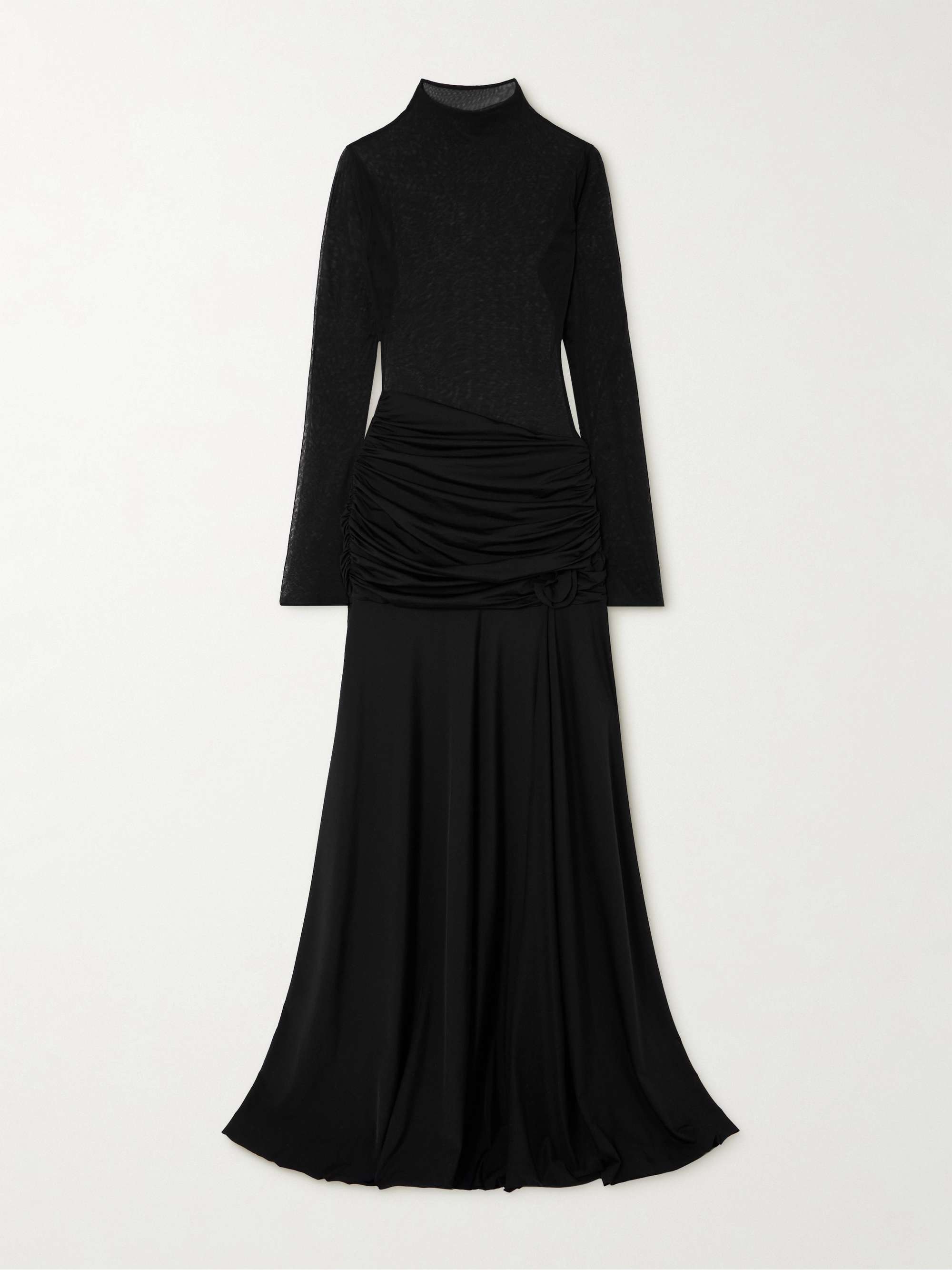 Mageia draped tulle and stretch satin-jersey maxi dress hero visual