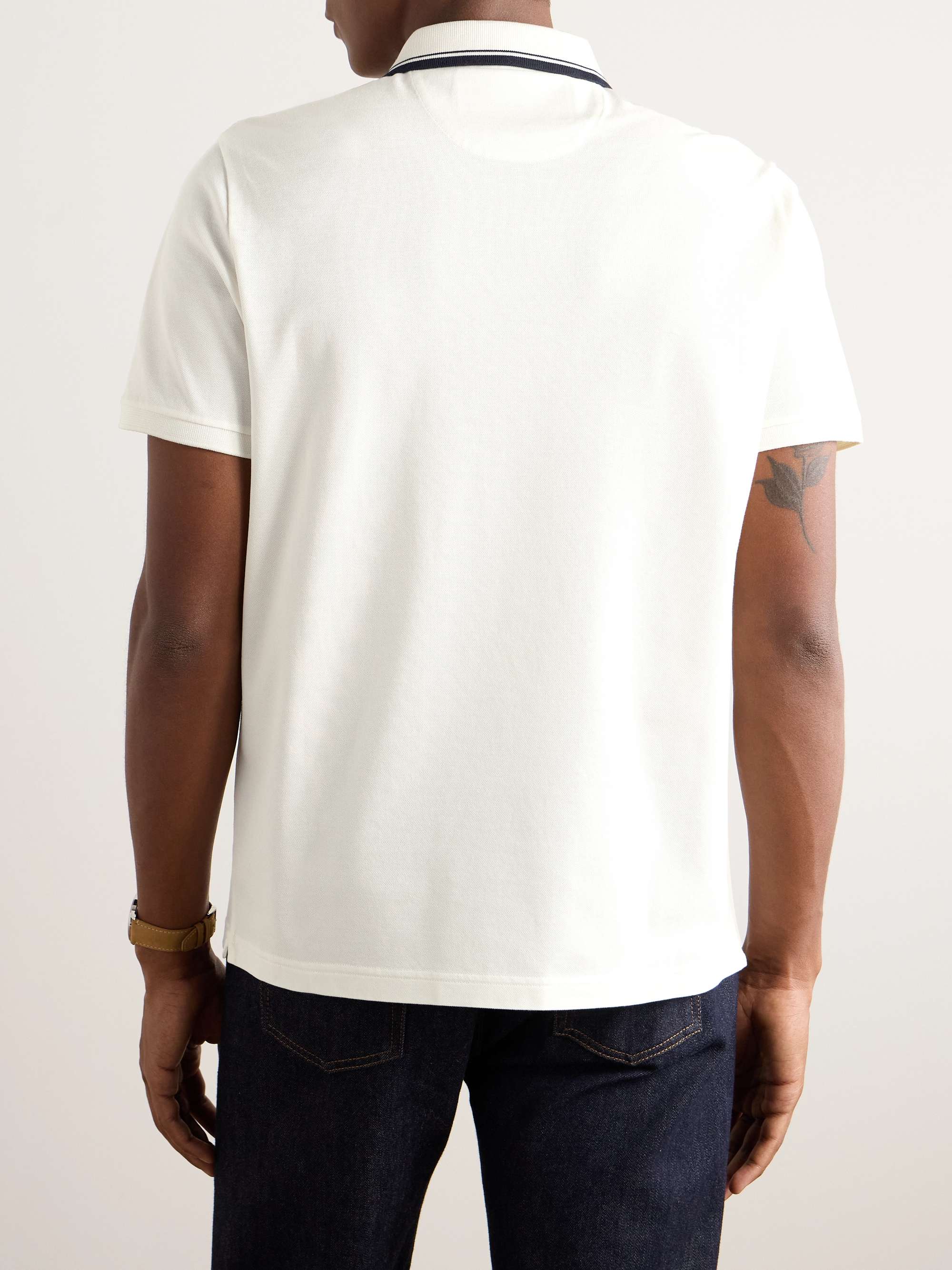 Regatta Stretch-Cotton Piqué Zip-Up Polo Shirt view