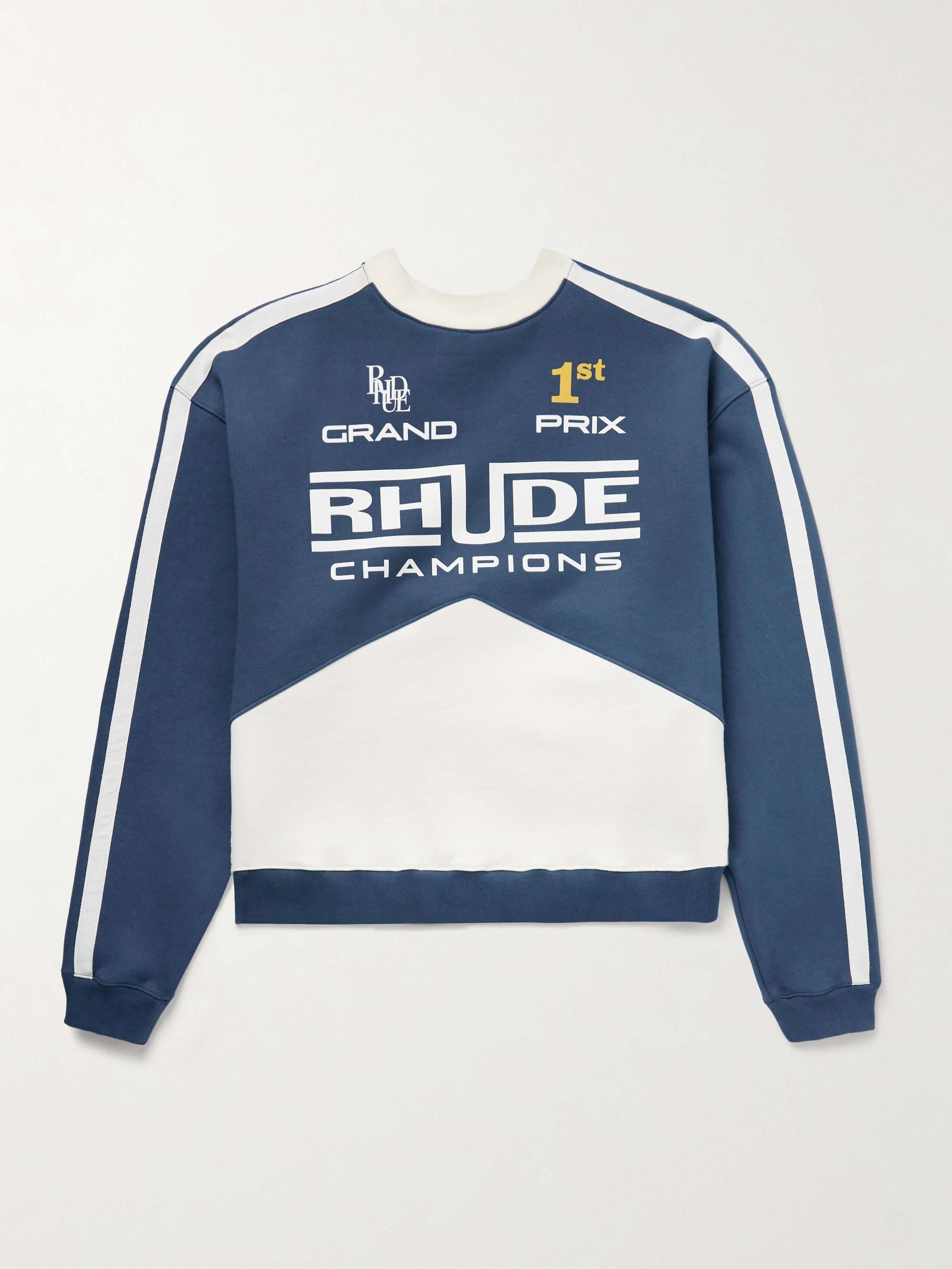 Champions Grosgrain-Trimmed Logo-Print Cotton-Jersey Sweatshirt hero visual
